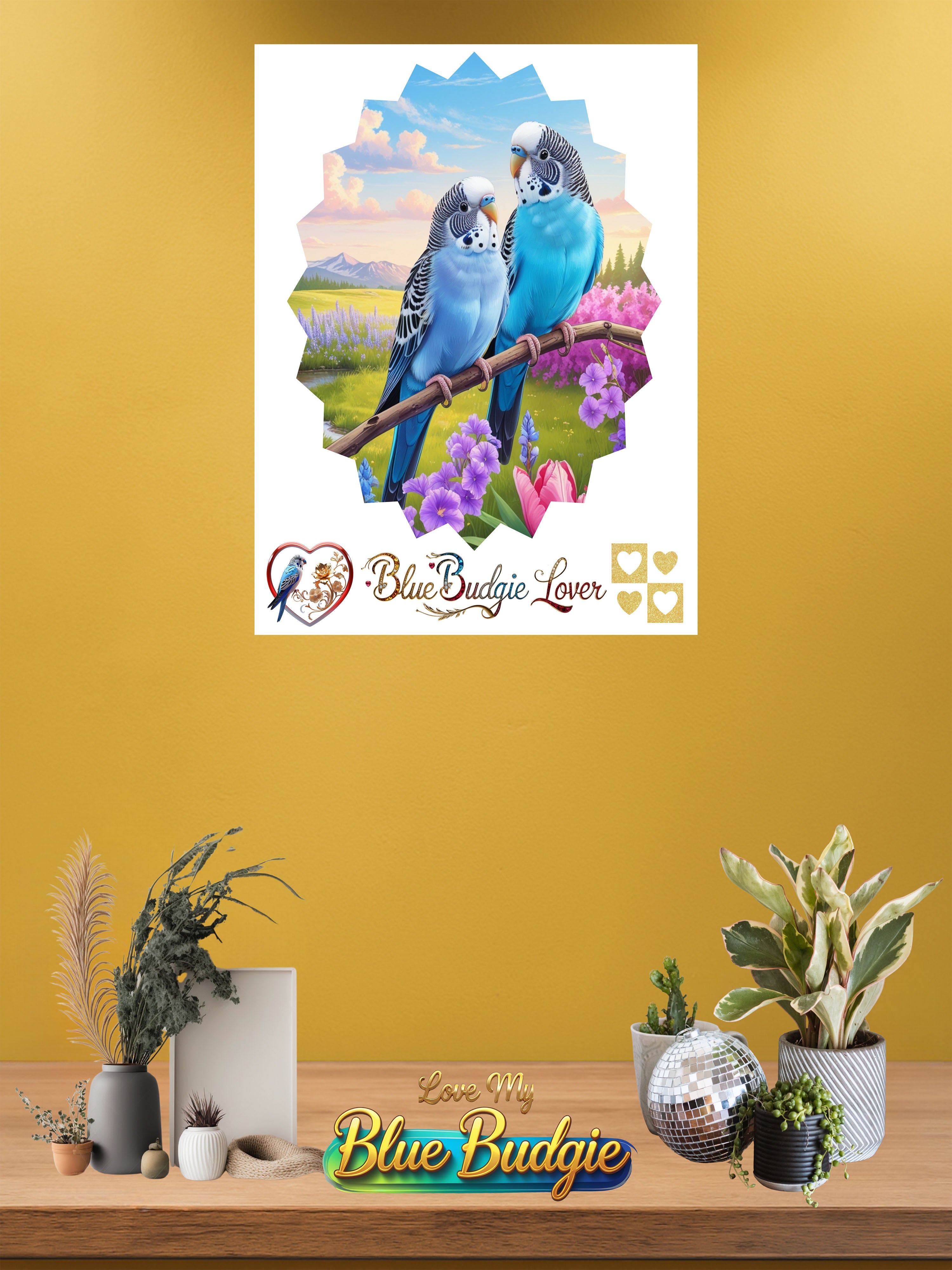 Blue Budgie Lover Nature Wall-Hanging
