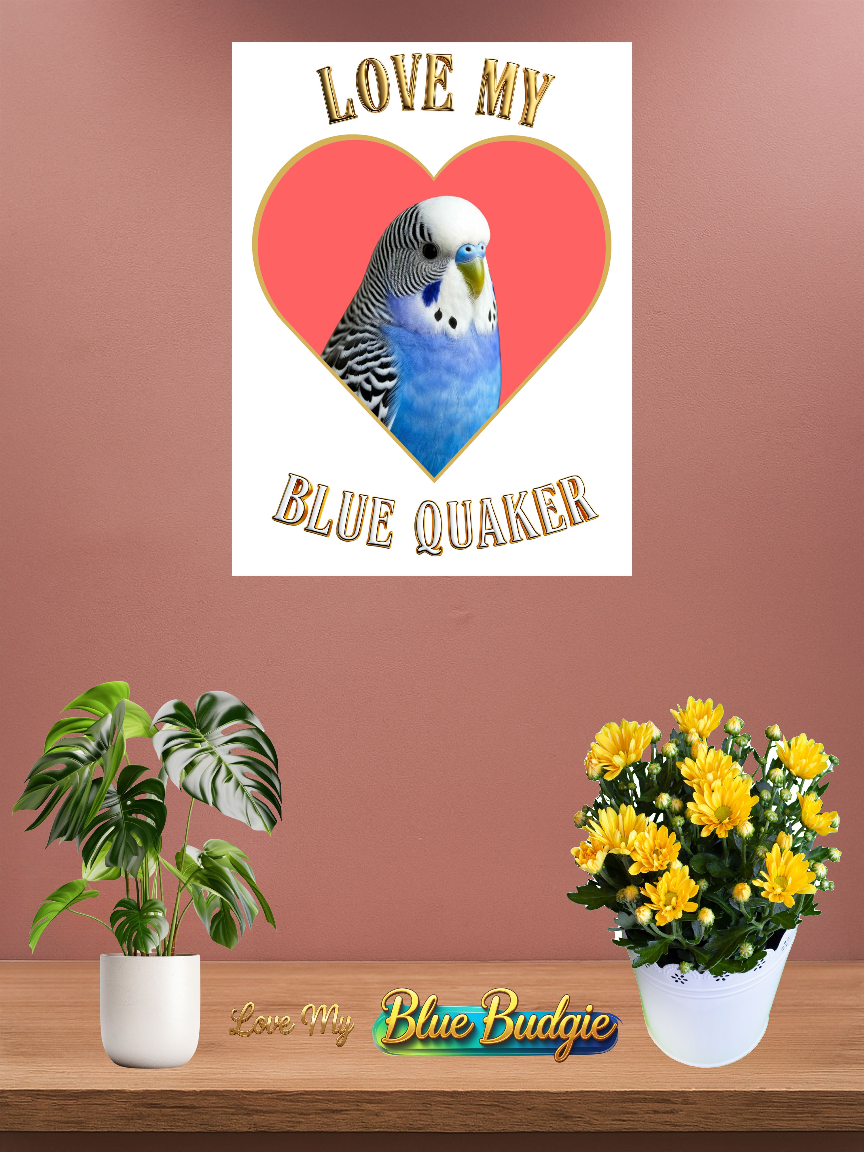 Love My Blue Budgie Wall-Hanging