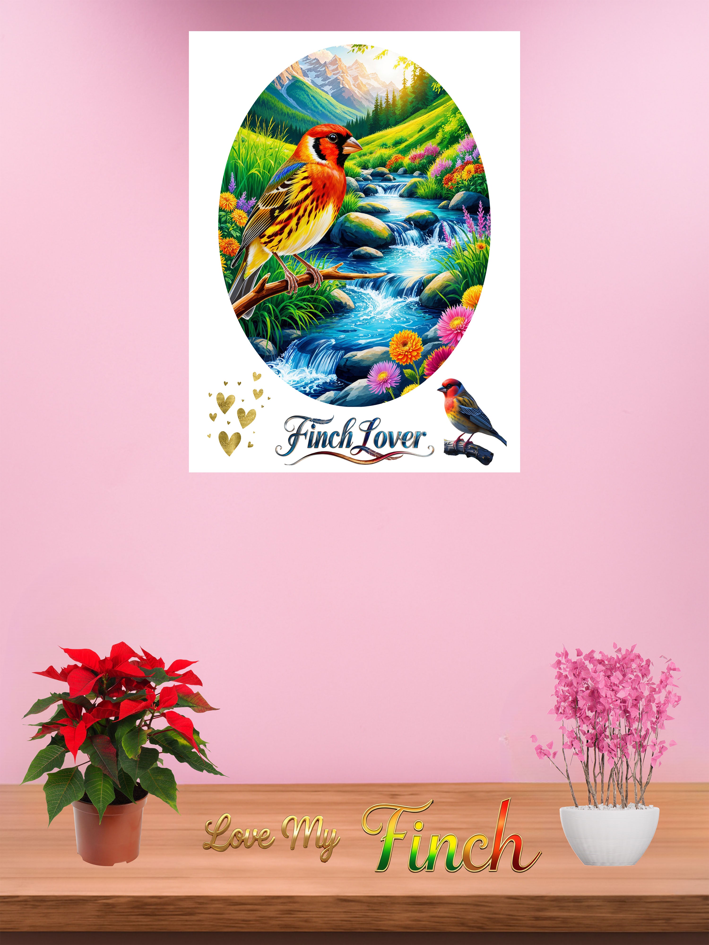 Rainbow Finch Lover Wall-Hanging