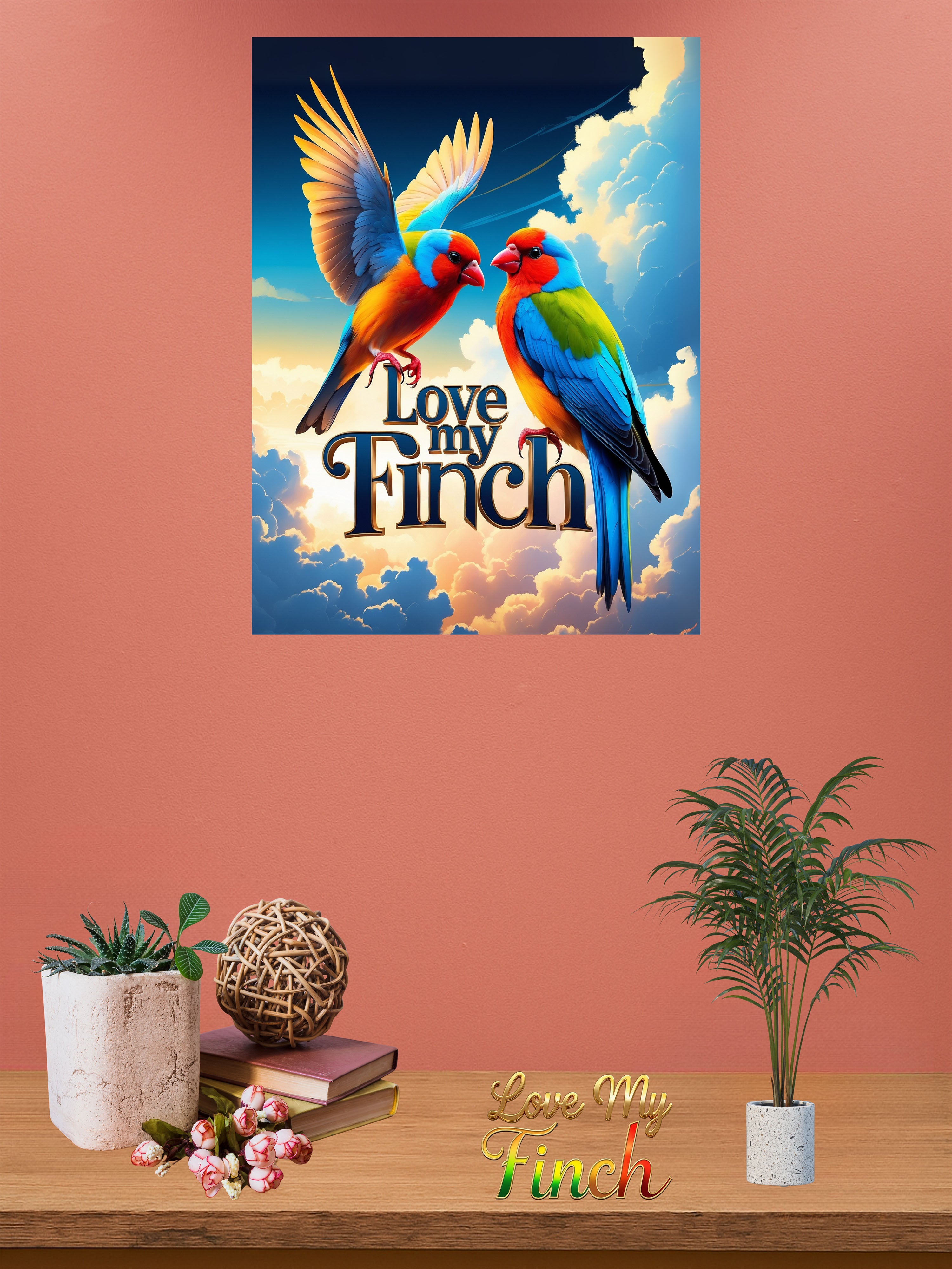 Love My Finch Flying Wall-Hanging