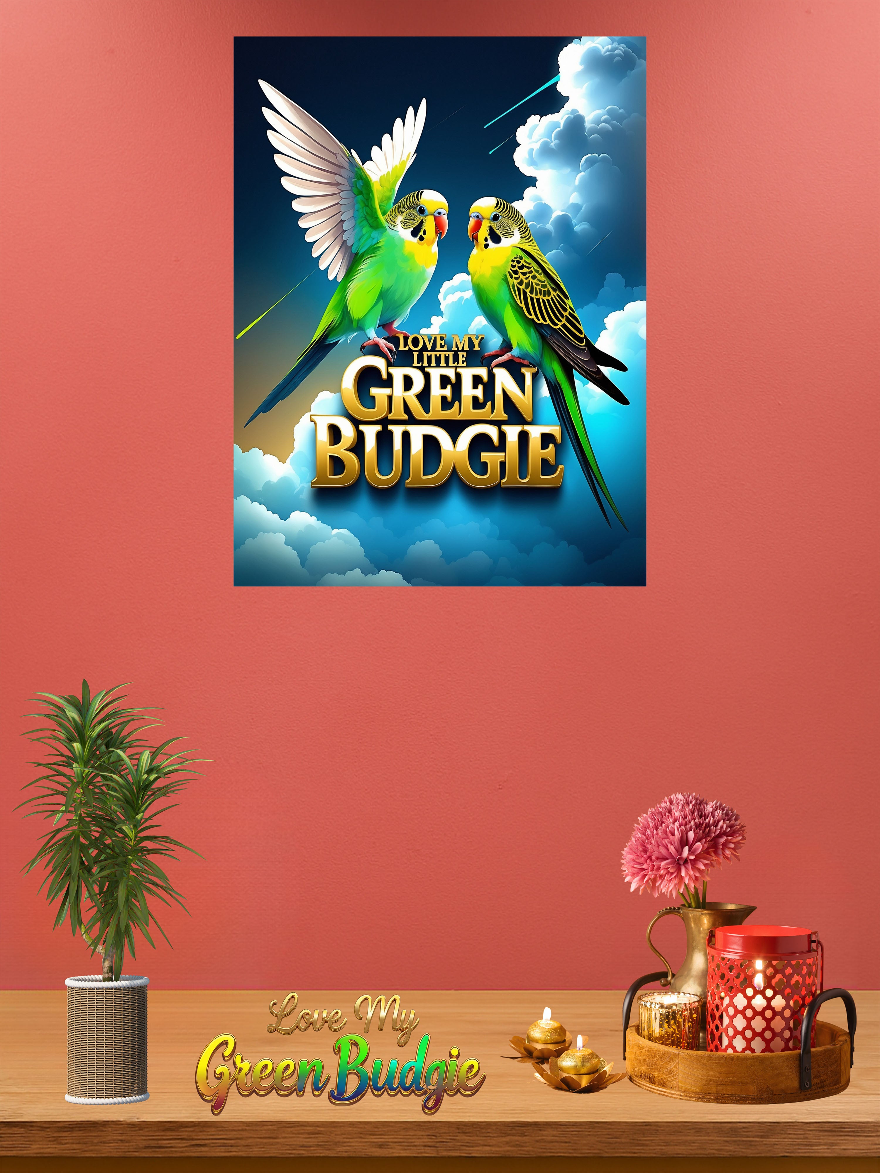 Love My Little Green Budgie Wall-Hanging
