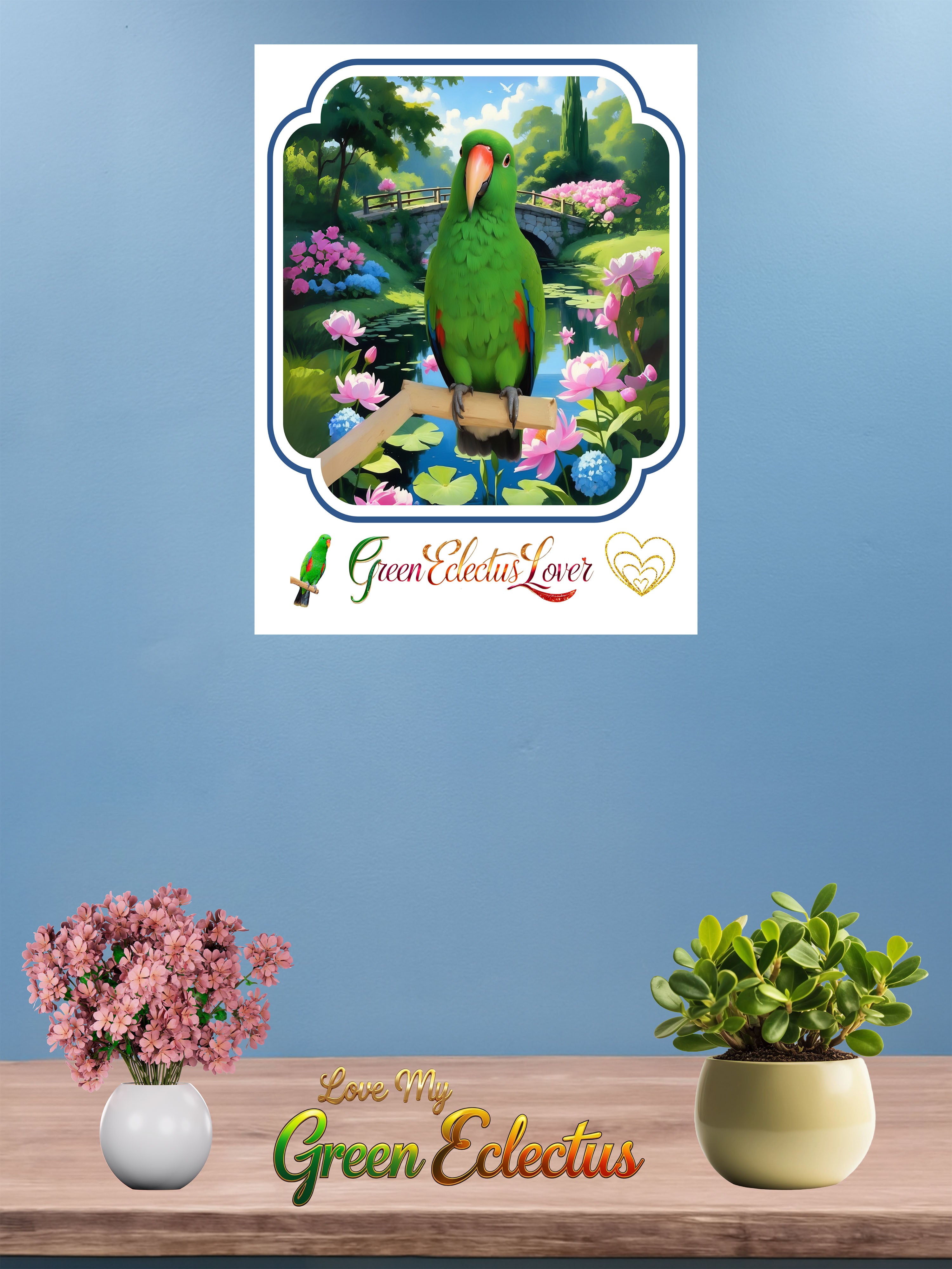 Green Eclectus Lover Wall-Hanging