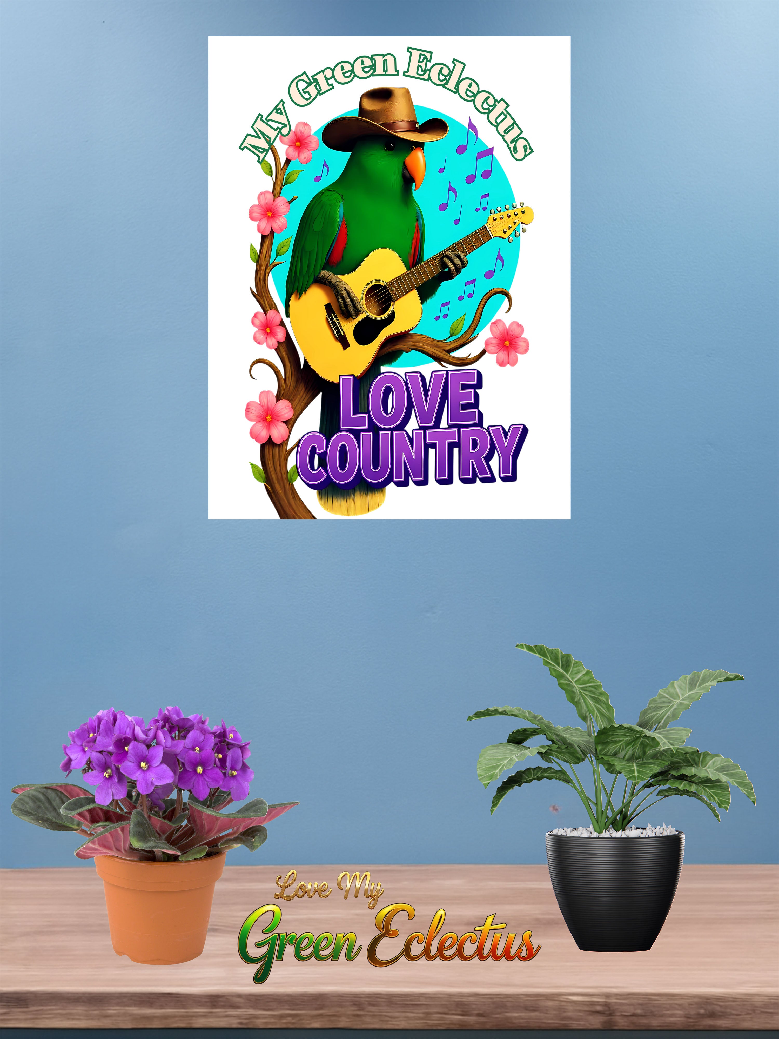 Green Eclectus Love Country Wall-Hanging