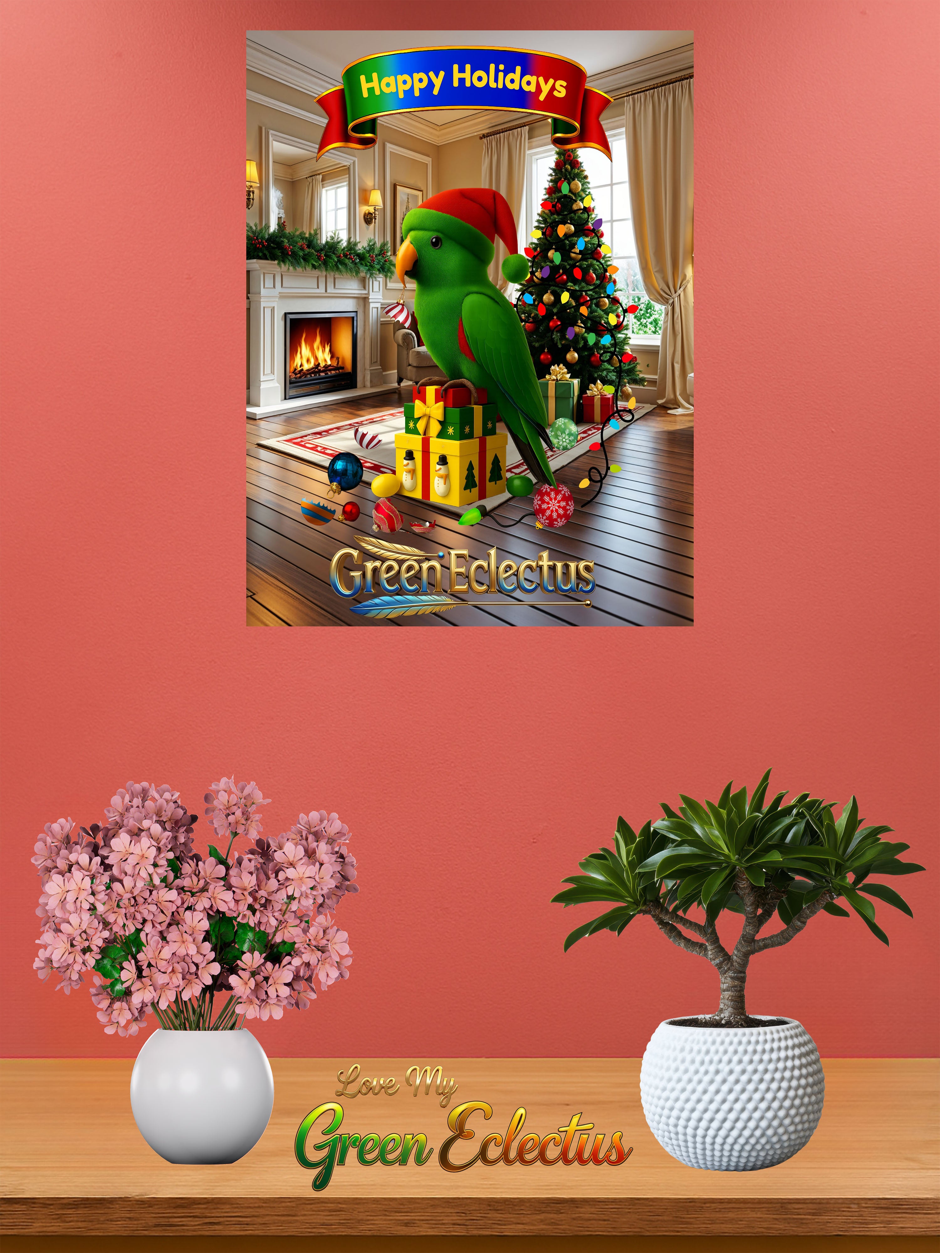 Happy Holidays Green Quaker Wall-Hanging