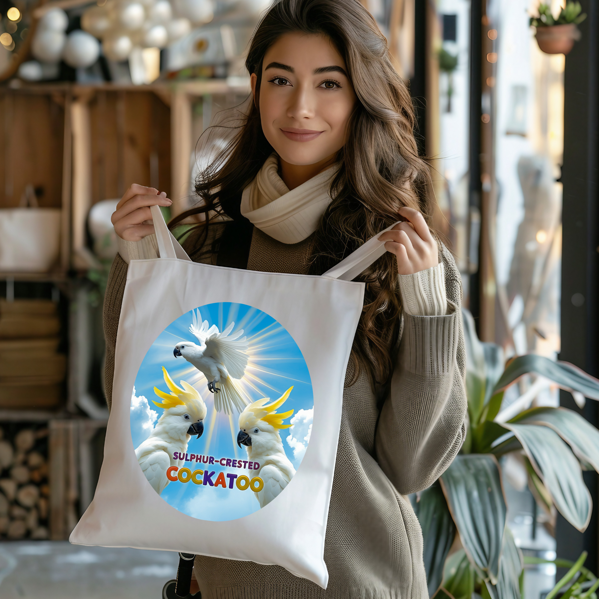 Sulphur-Crested Cockatoo Flying Tote Bag