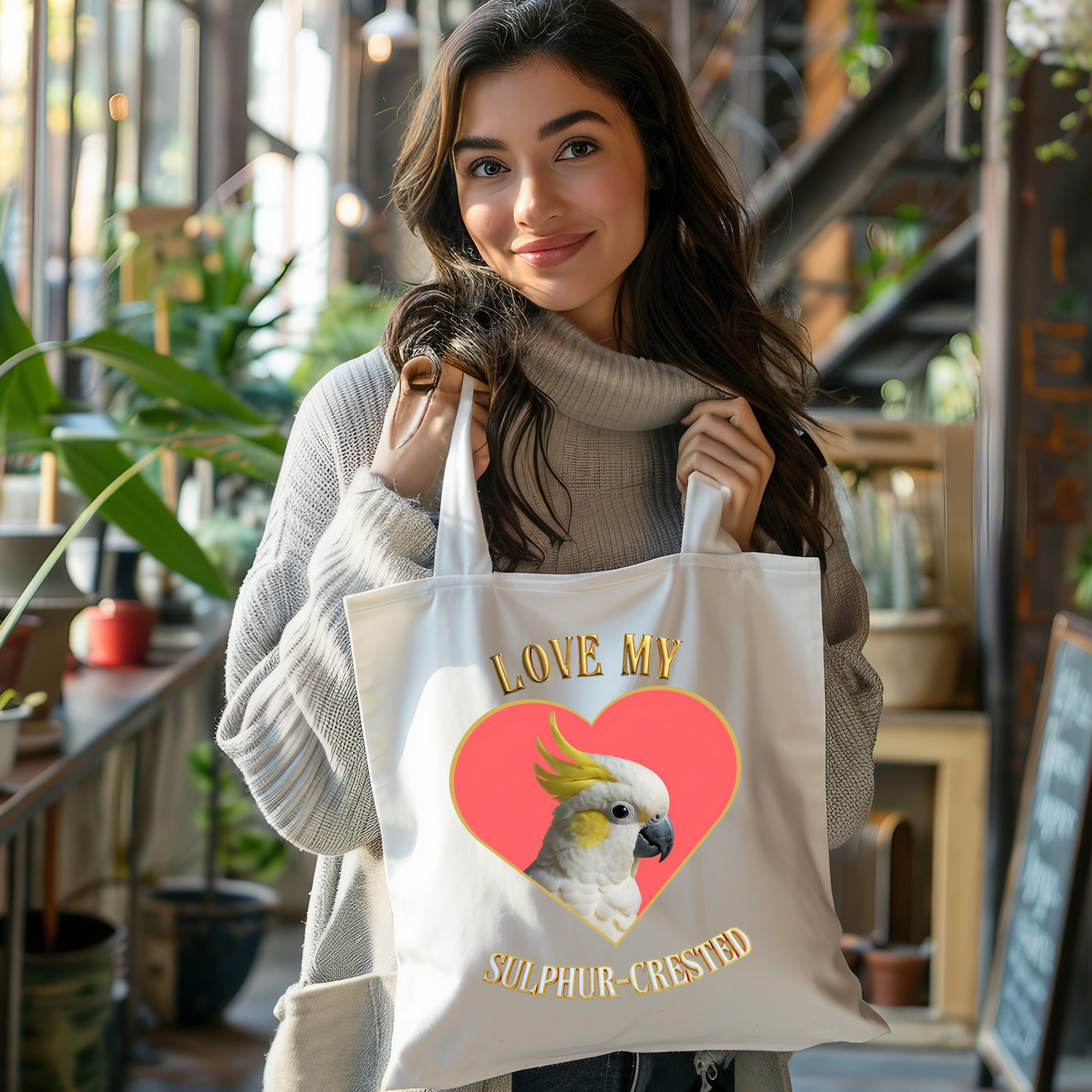 Love My Sulphur-Crested Heart Tote Bag