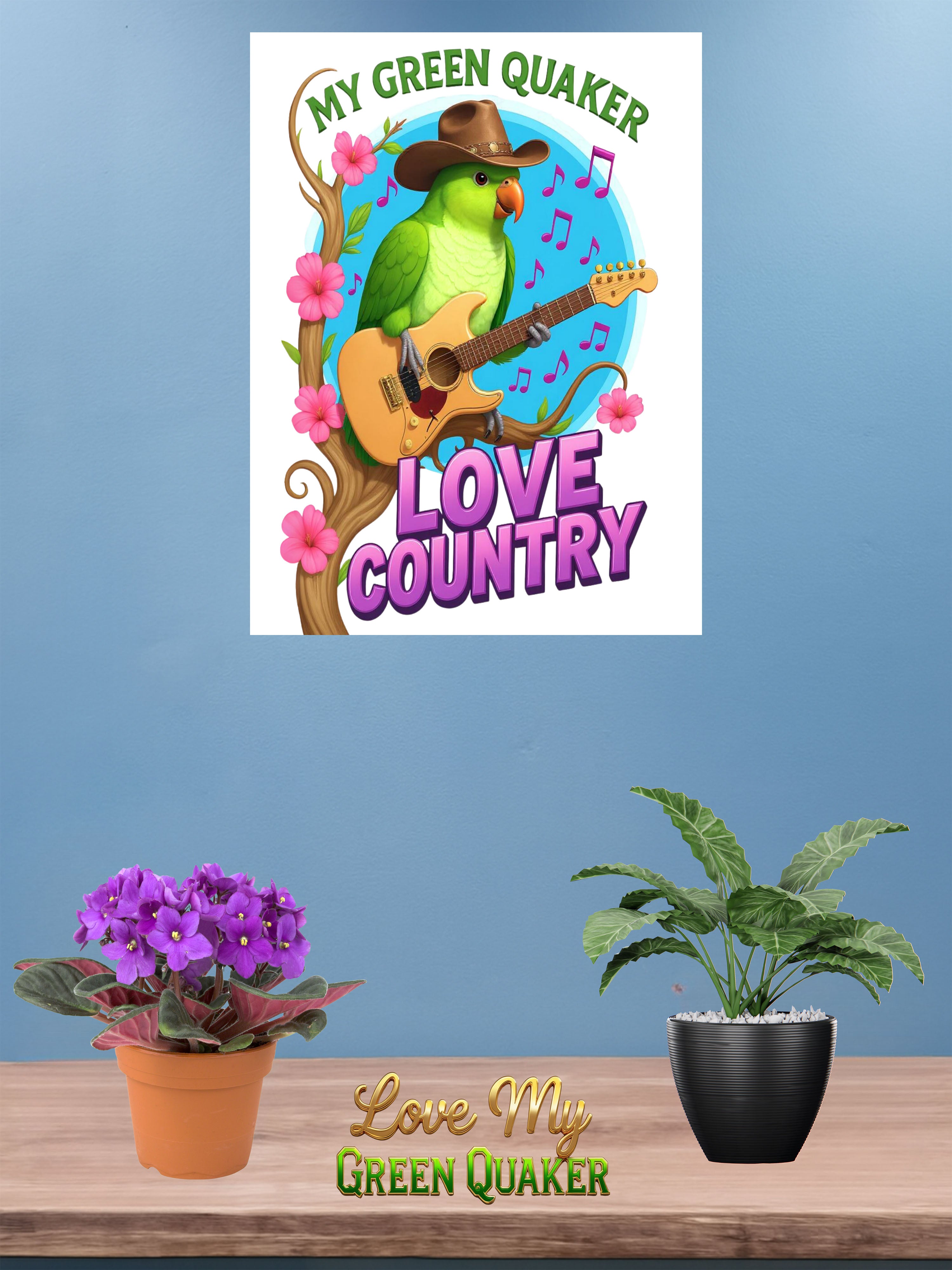 Green Quaker Love Country Wall-Hanging