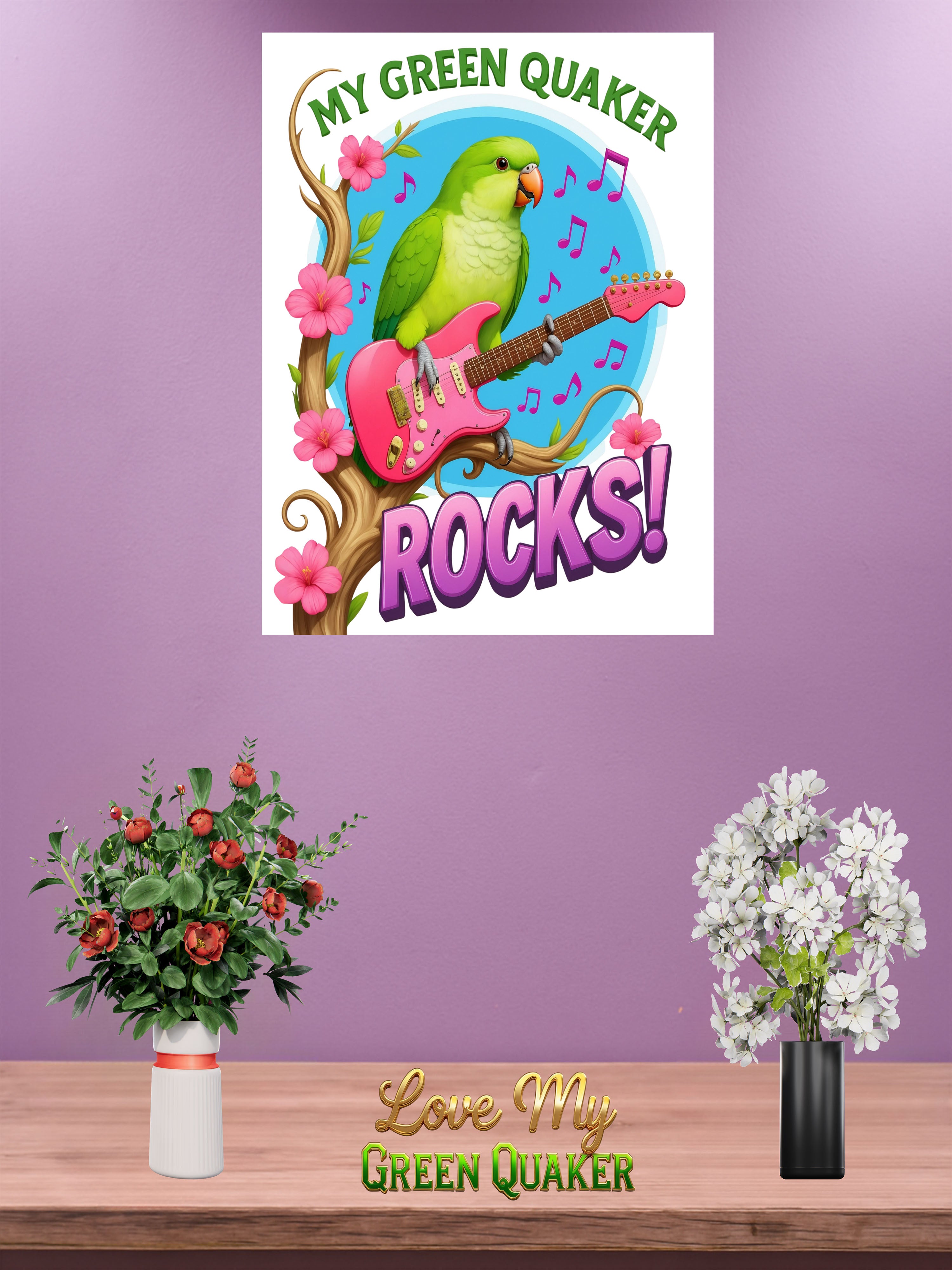 My Green Quaker Rocks Guitar Wall-Hanging