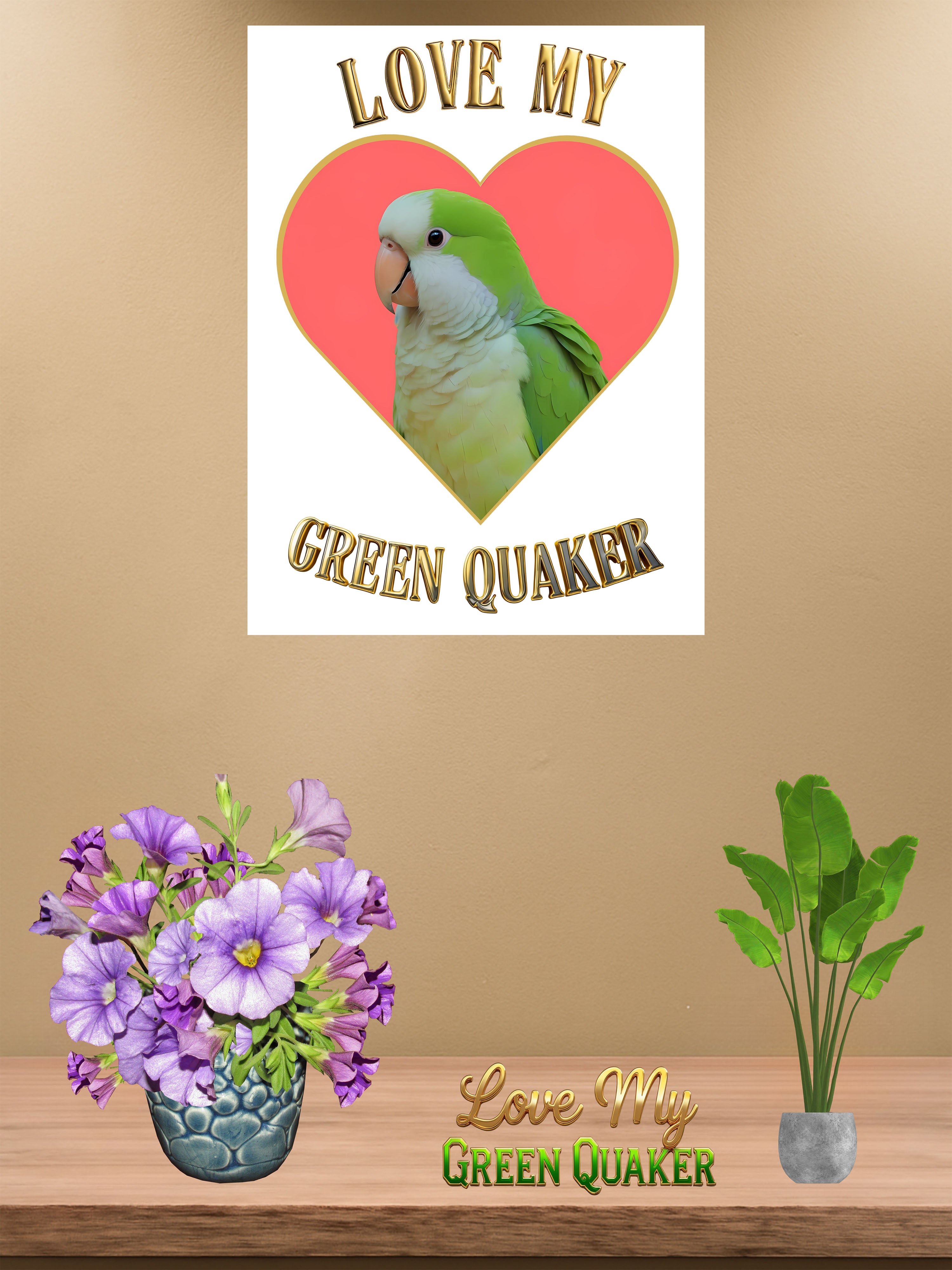 Love My Green Quaker Heart Wall-Hanging