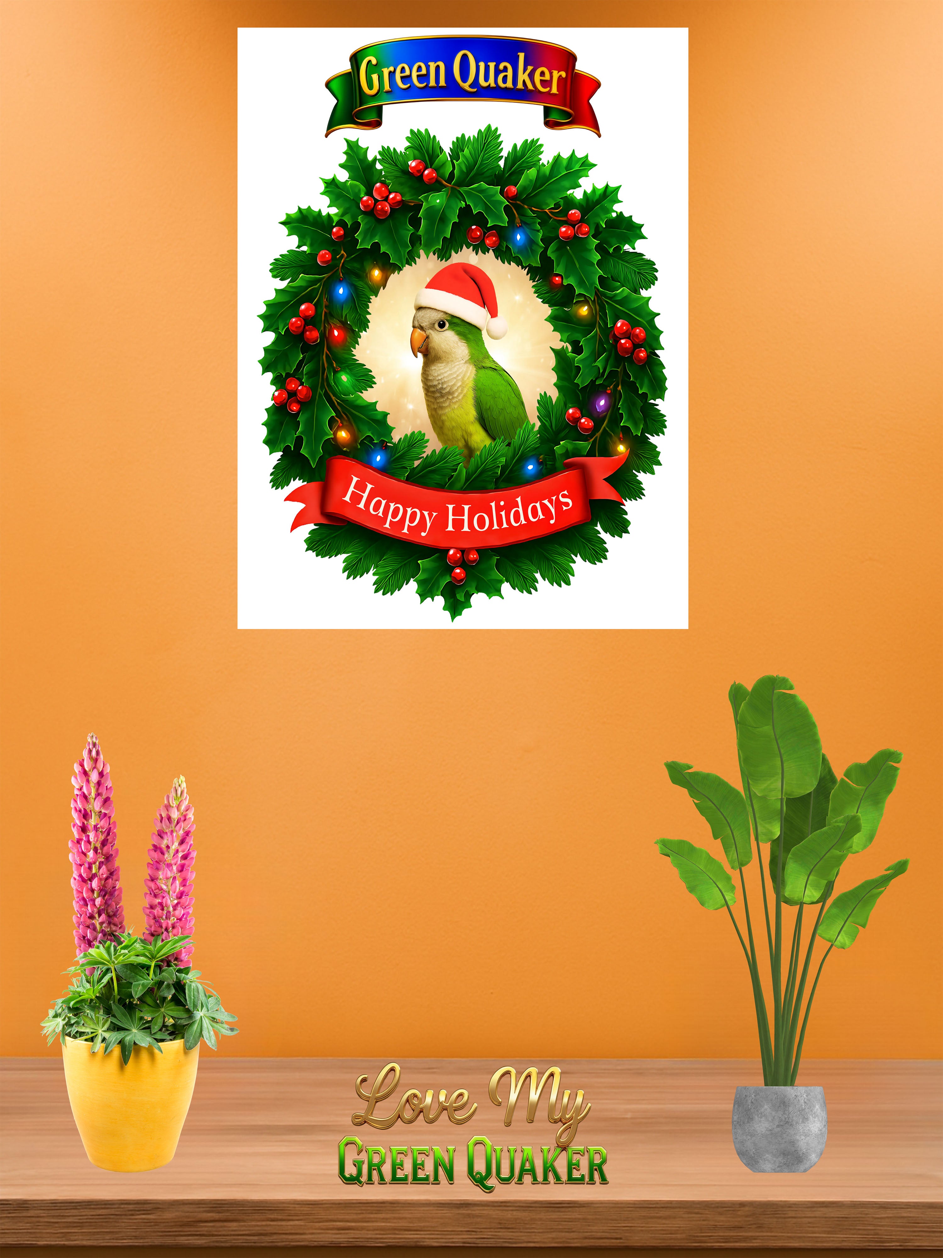Green Quaker Happy Holidays Wall-Hanging