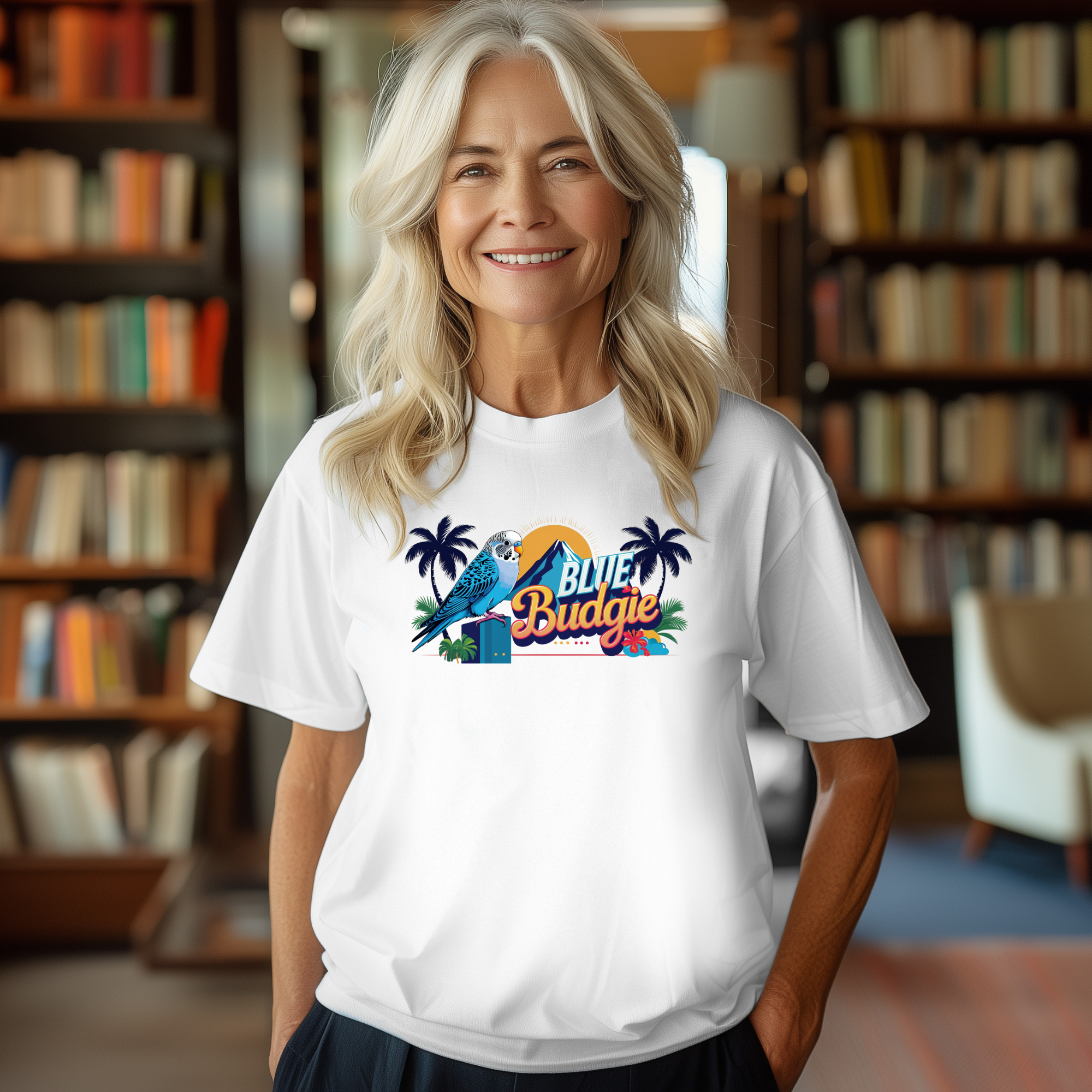 Blue Budgie Beach T-Shirt