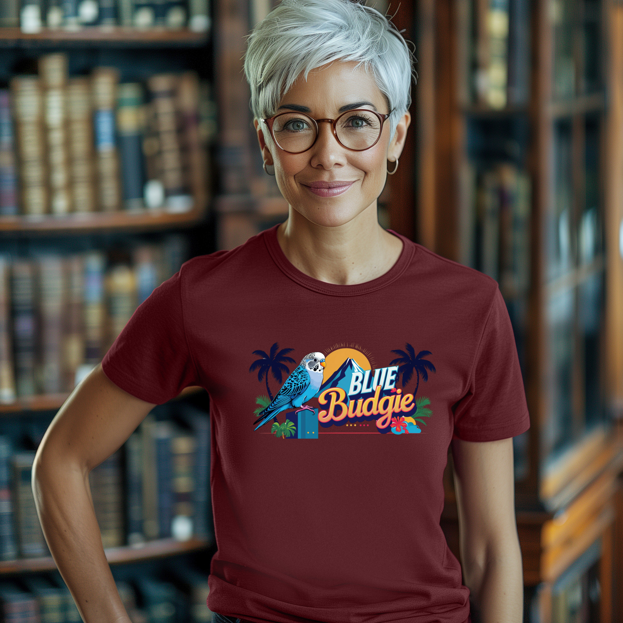 Blue Budgie Beach T-Shirt