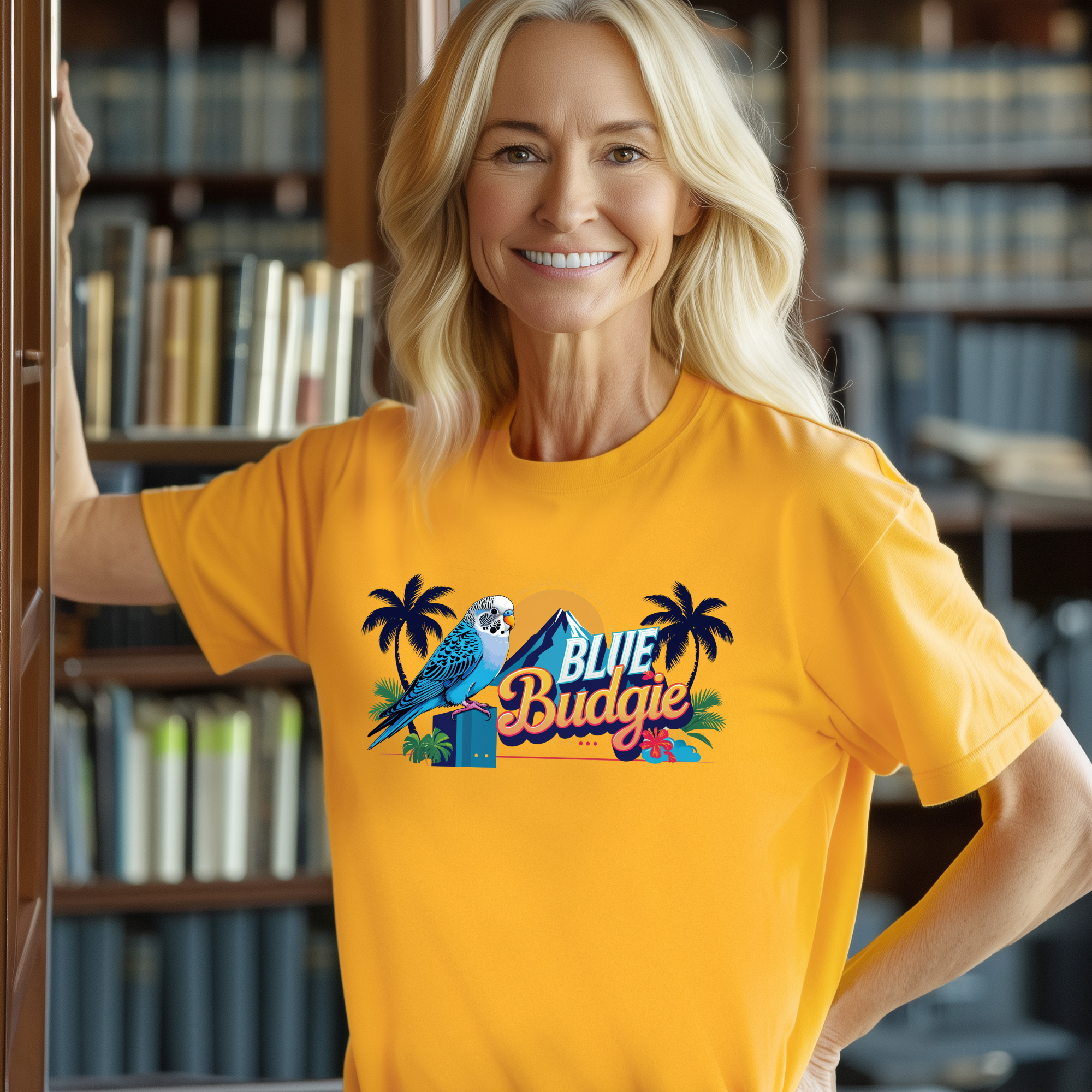 Blue Budgie Beach T-Shirt