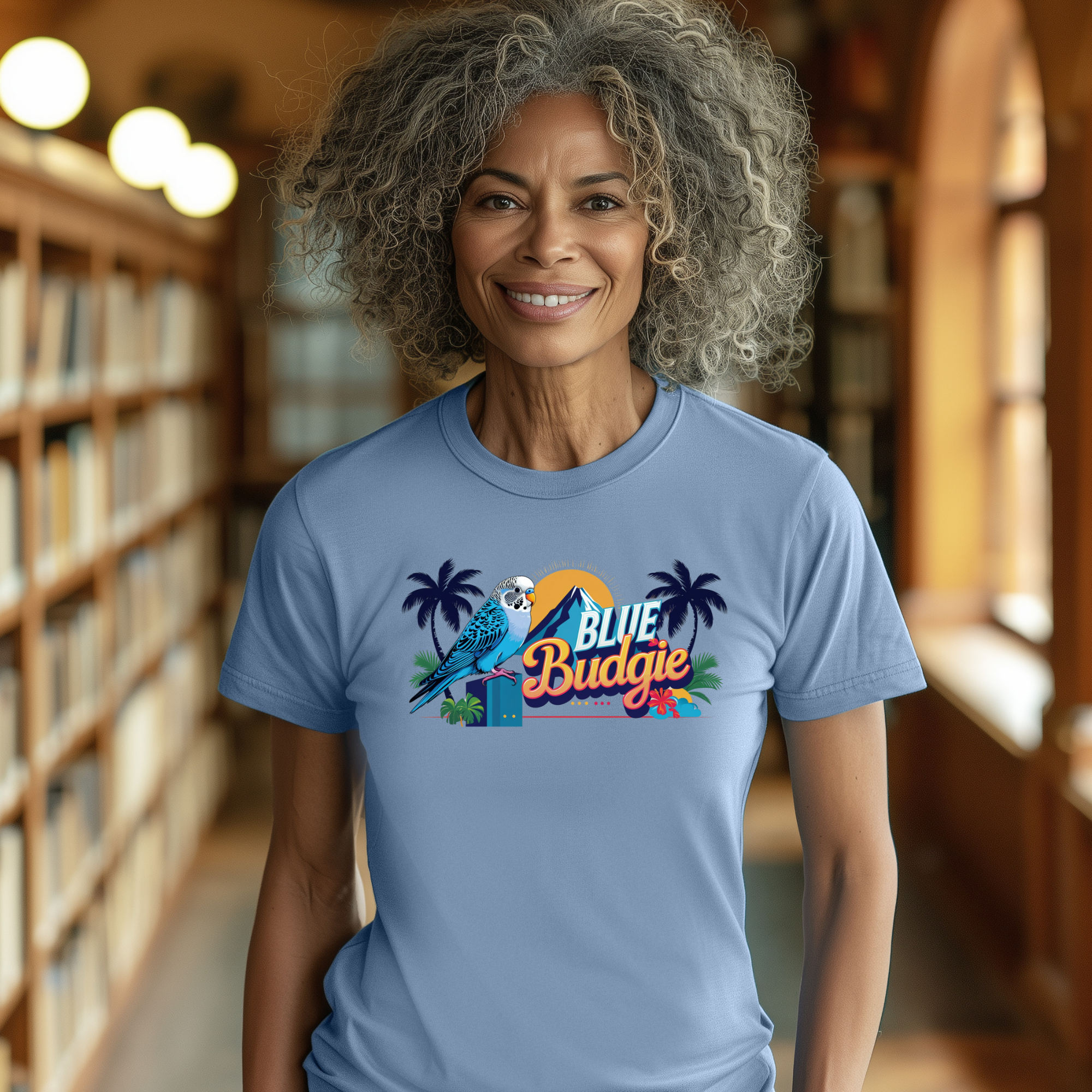 Blue Budgie Beach T-Shirt