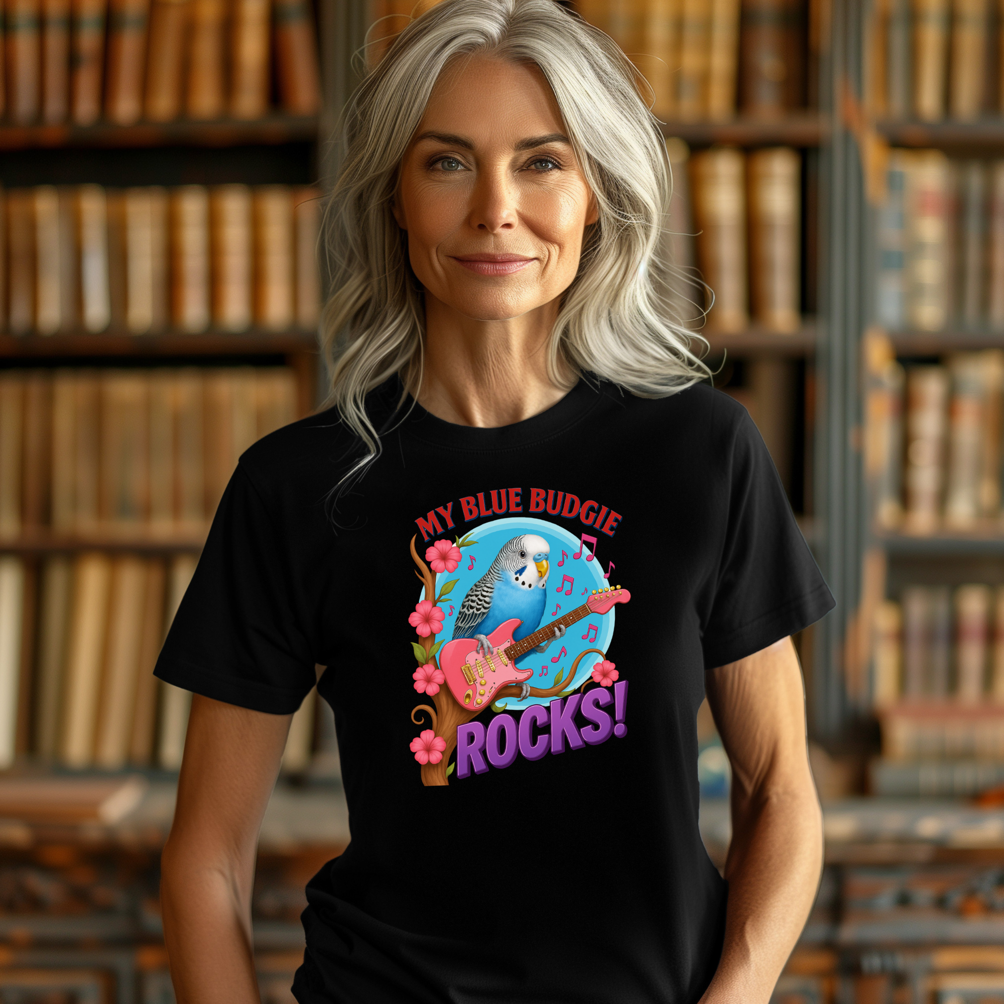 My Blue Budgie Rocks Music T-Shirt