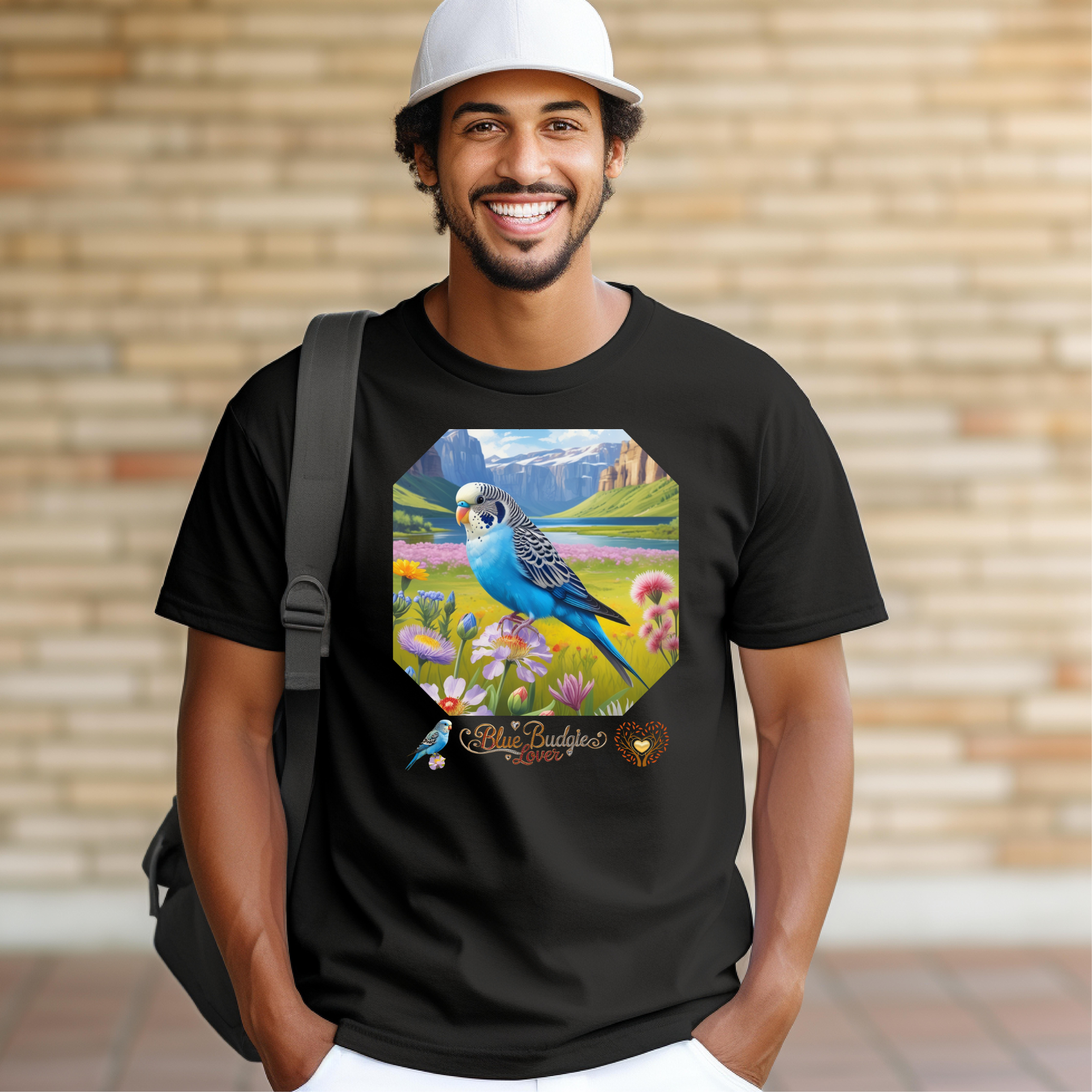 Blue Budgie Lover Nature Scenic T-Shirt