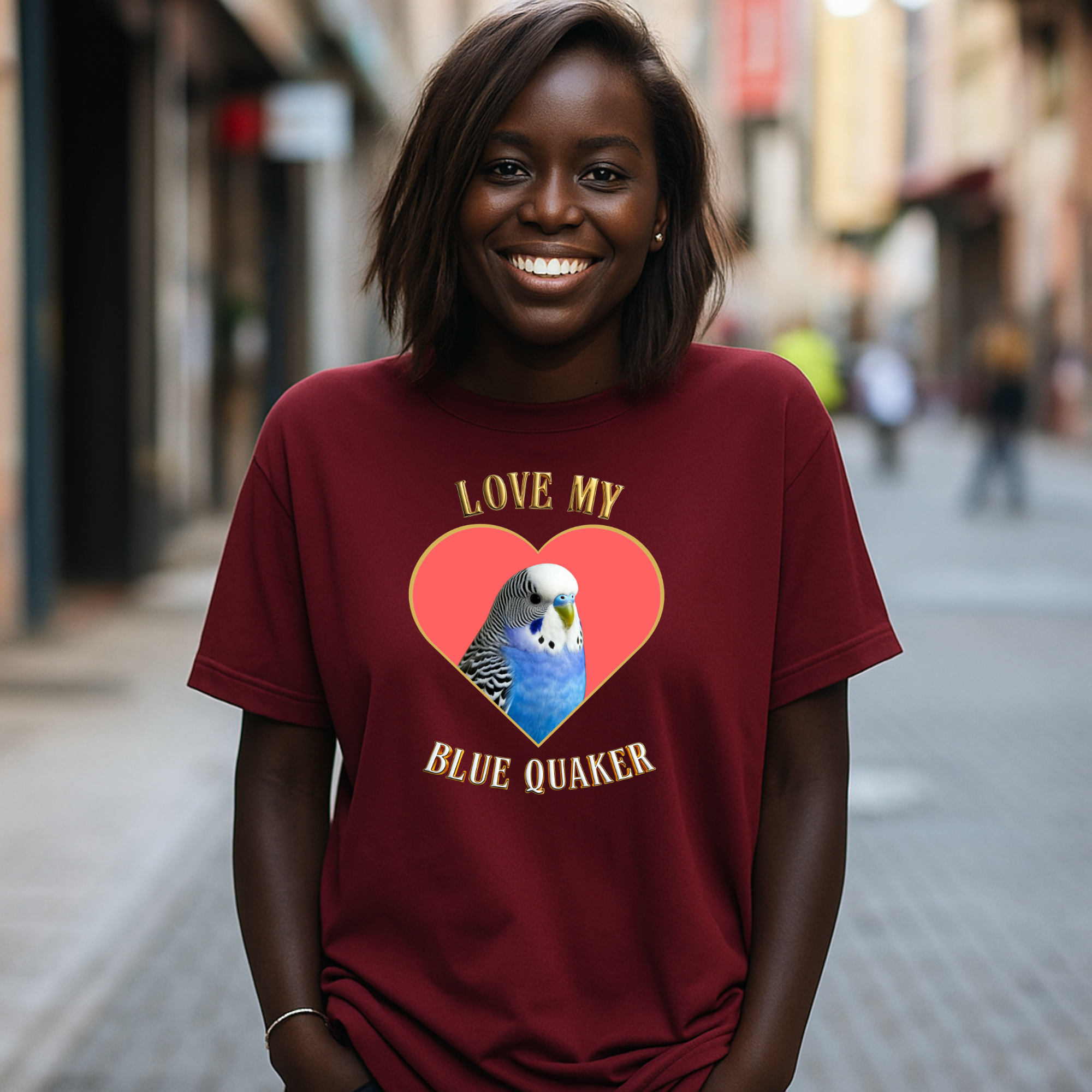 Love My Blue Budgie Heart T-Shirt