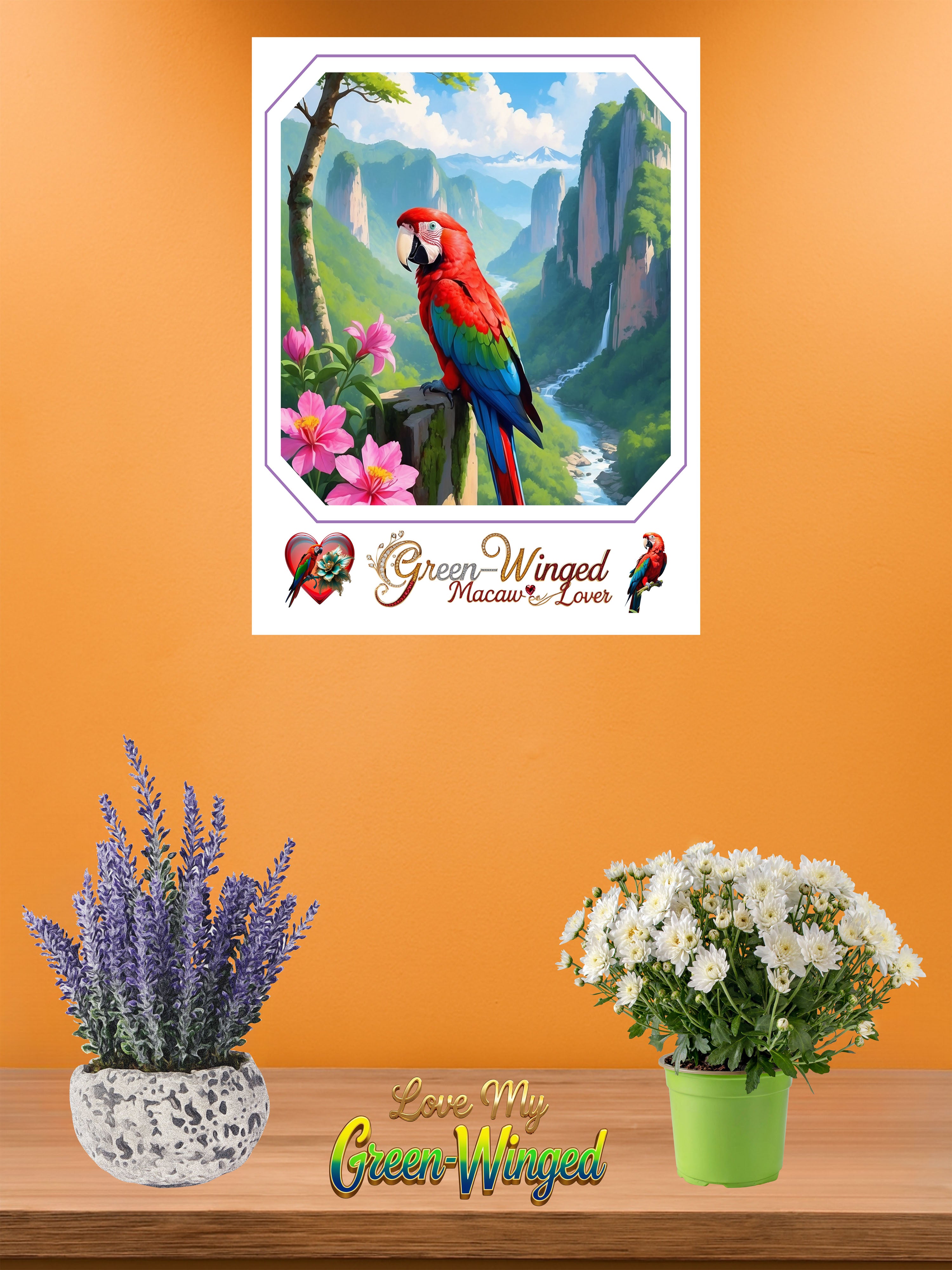 Green Winged Macaw Lover Wall-Hanging
