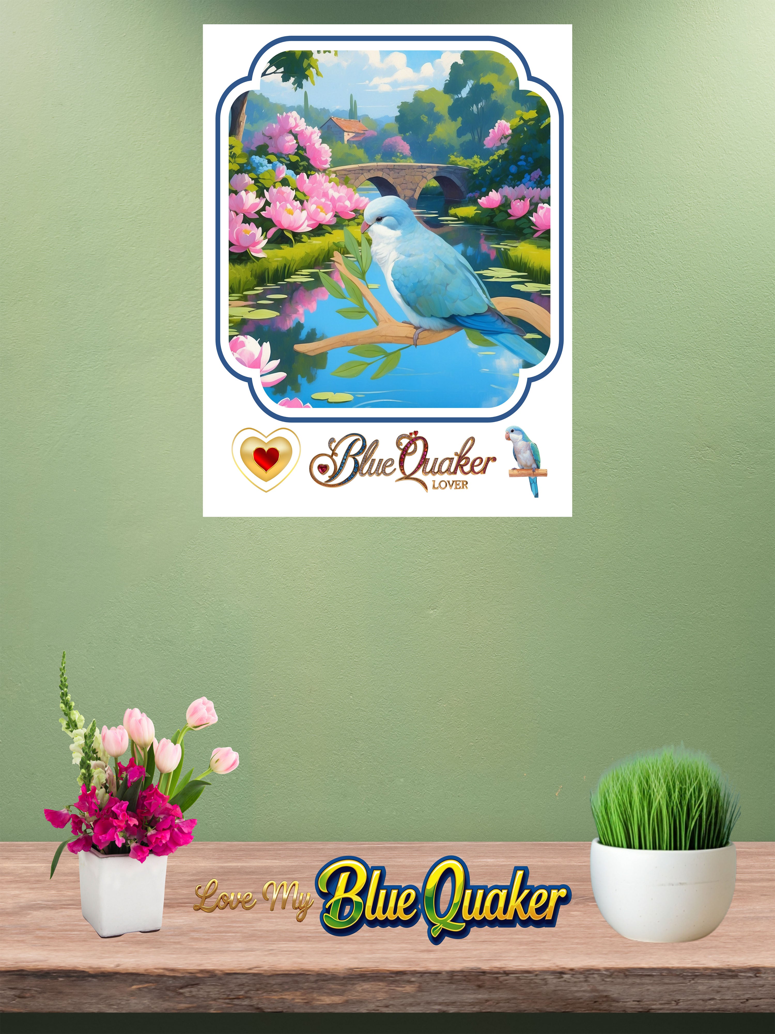 Blue Quaker Lover Scenic Wall-Hanging