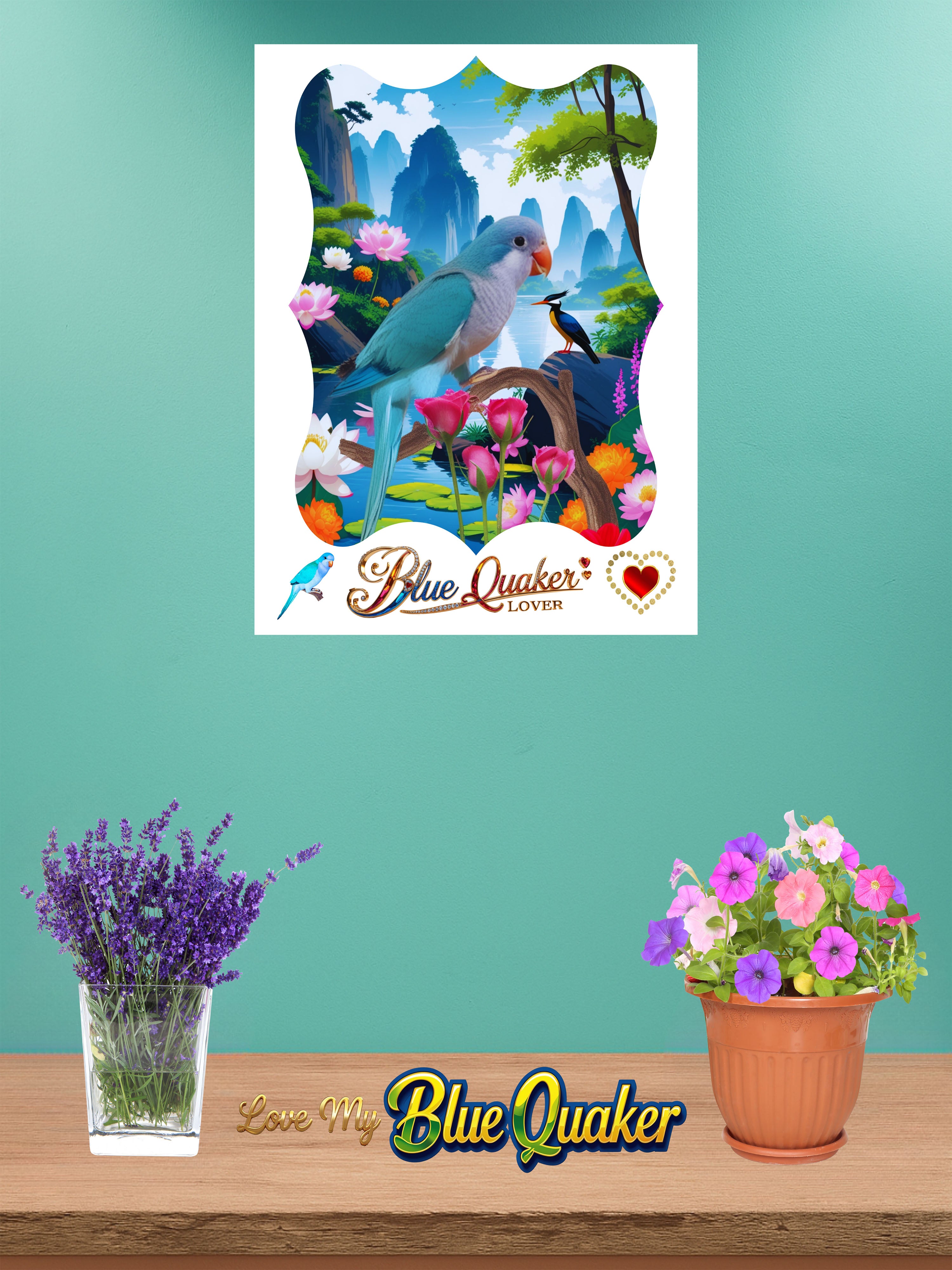 Blue Quaker Lover Wall-Hanging