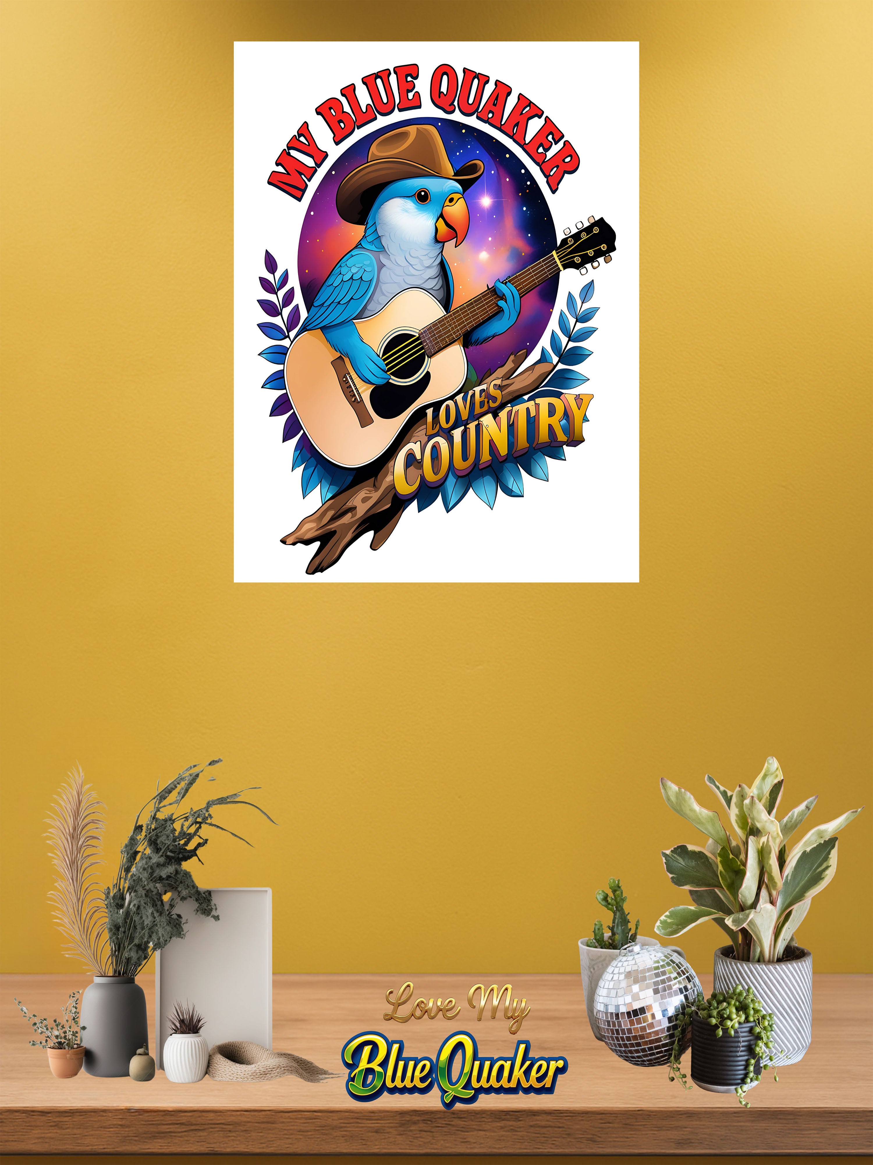 Blue quaker wall hanging