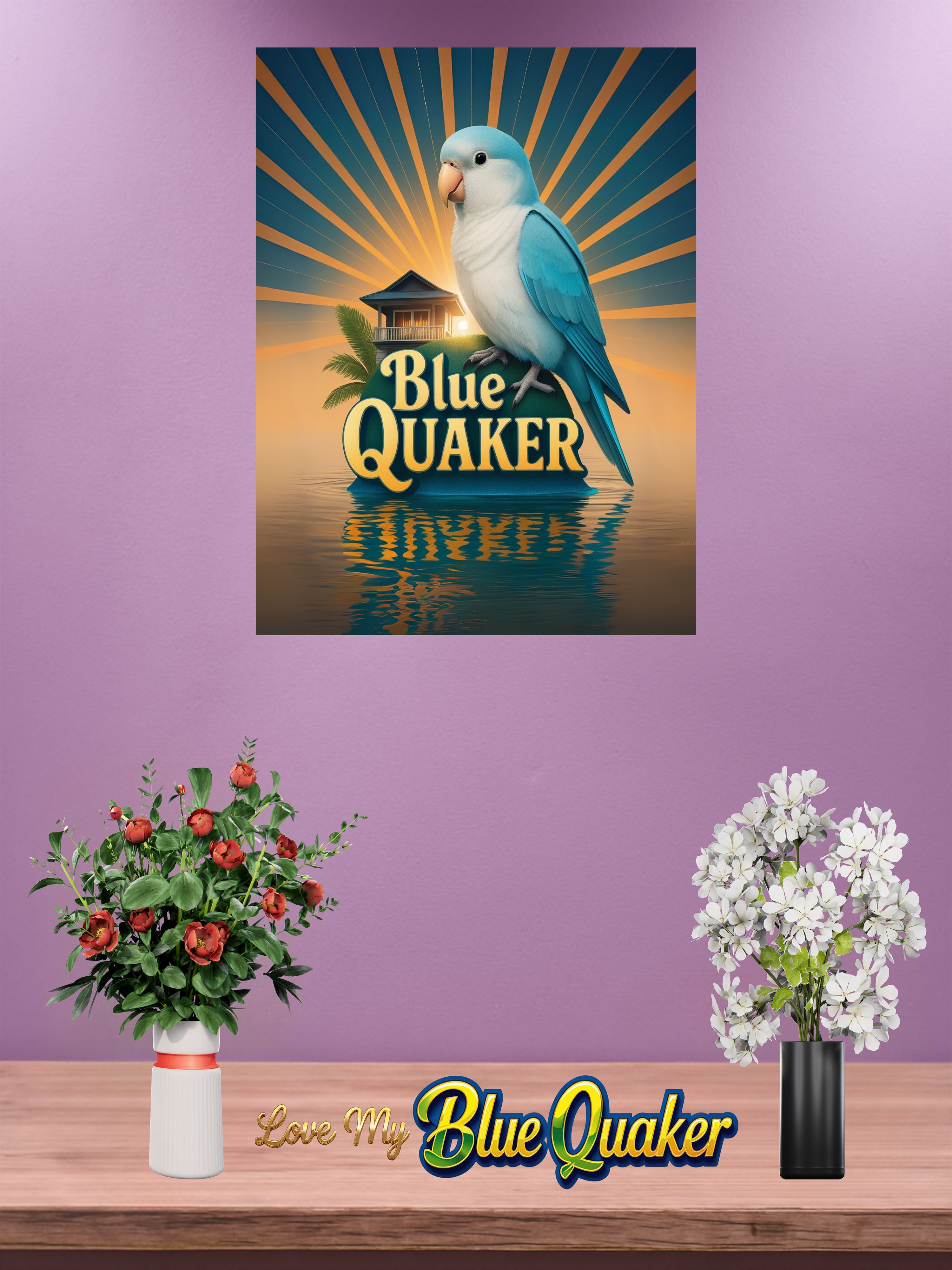 Blue Quaker Sunburst Wall-Hanging