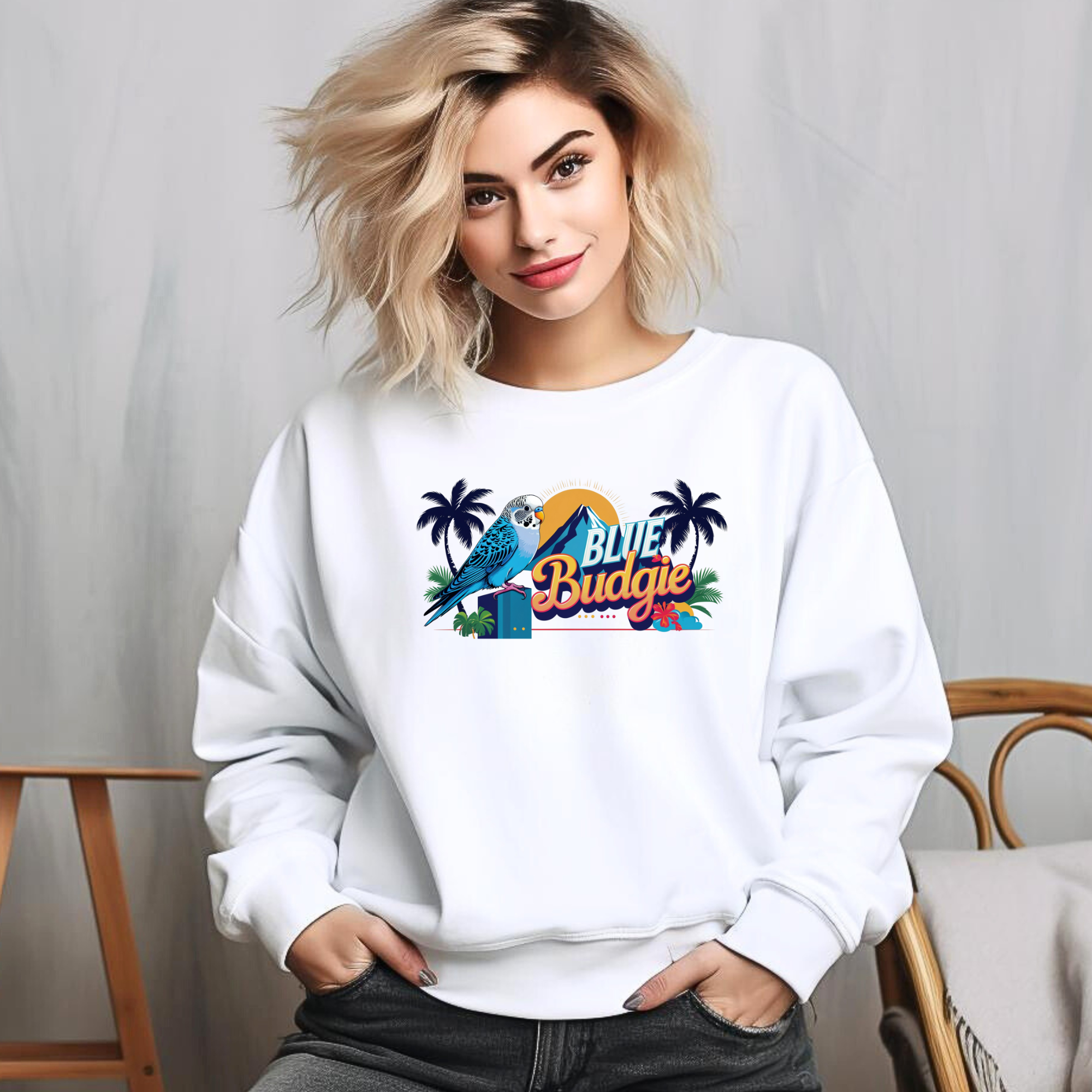 Blue Budgie Sunrise Sweatshirt