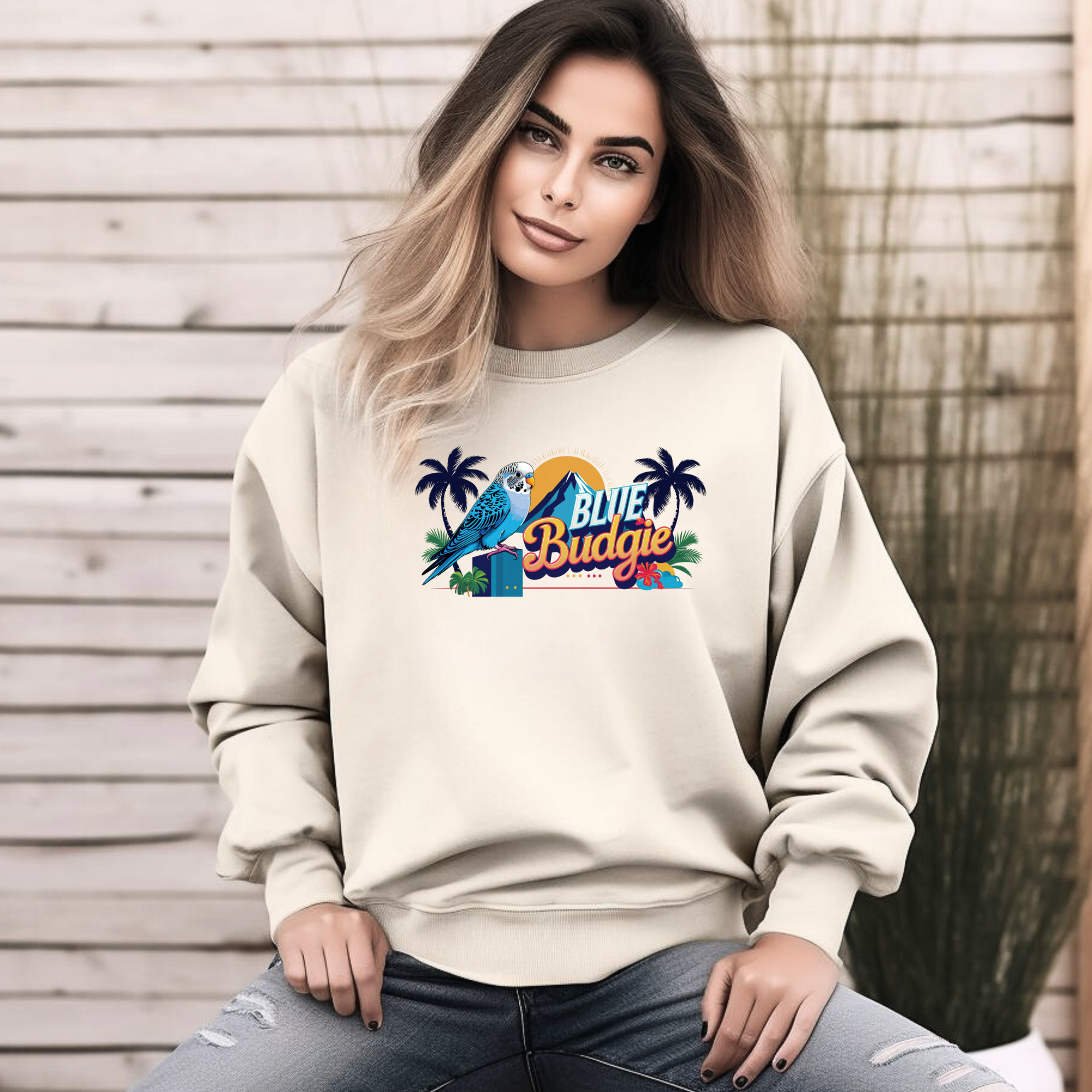 Blue Budgie Sunrise Sweatshirt