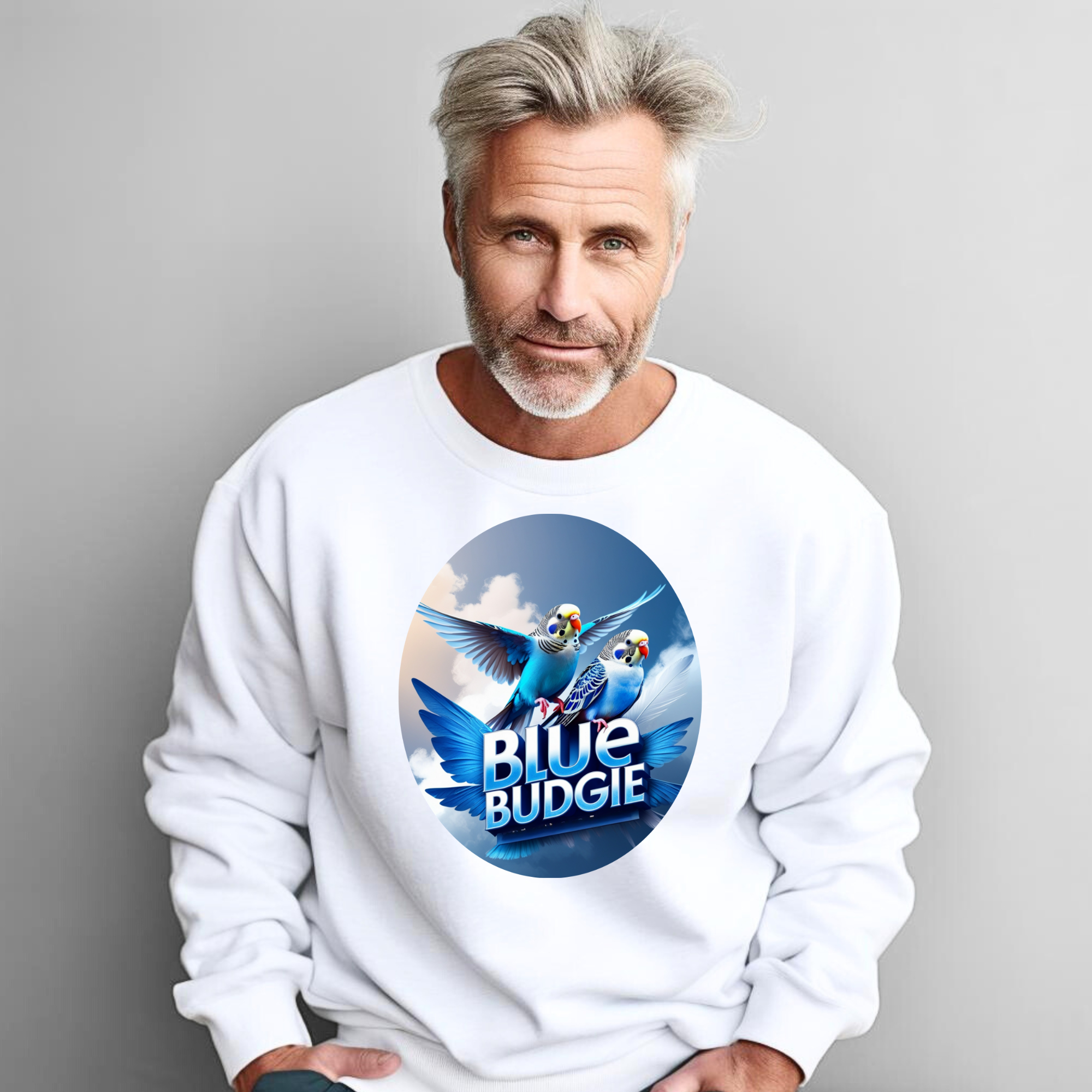Flying Blue Budgie Sky Sweatshirt