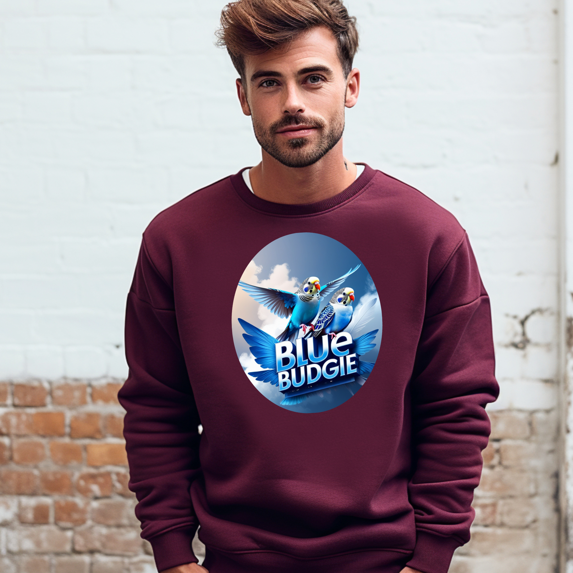 Flying Blue Budgie Sky Sweatshirt