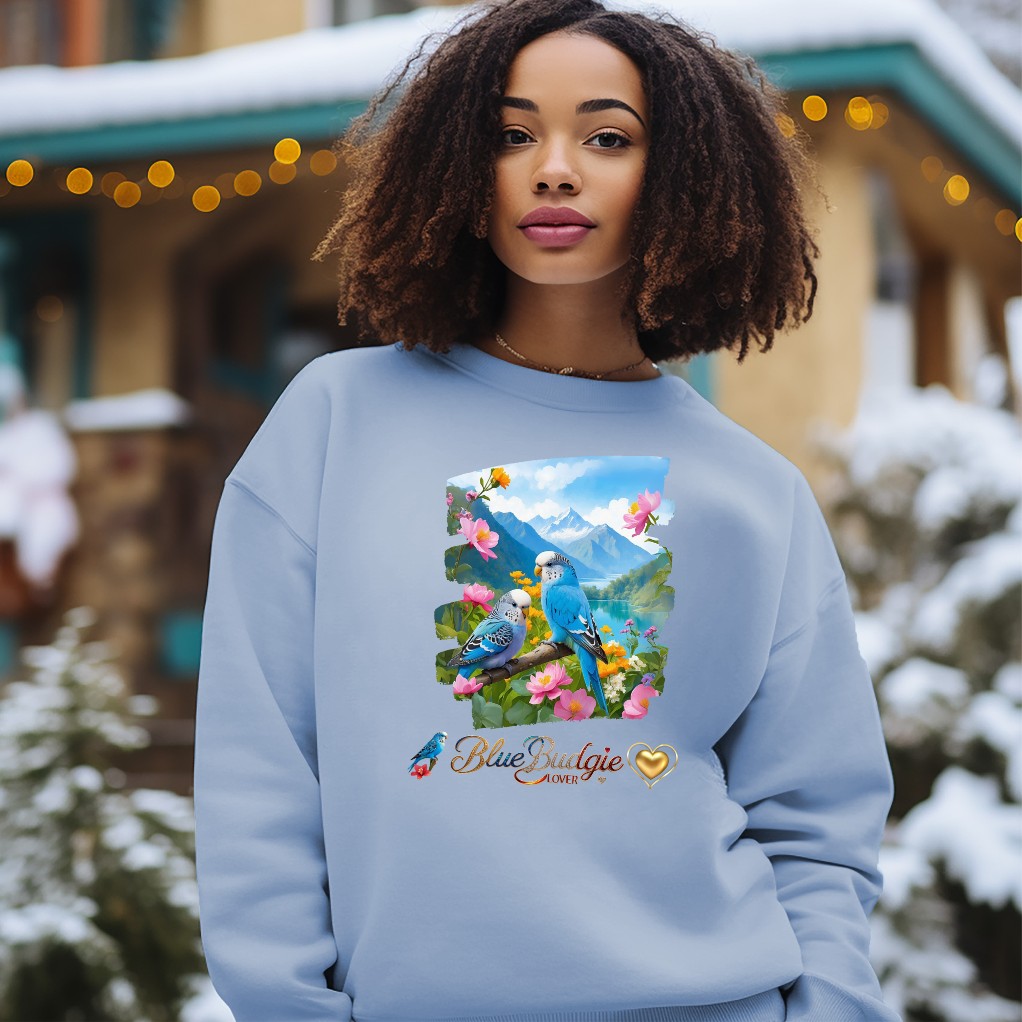 Blue Budgie Lover Nature Sweatshirt