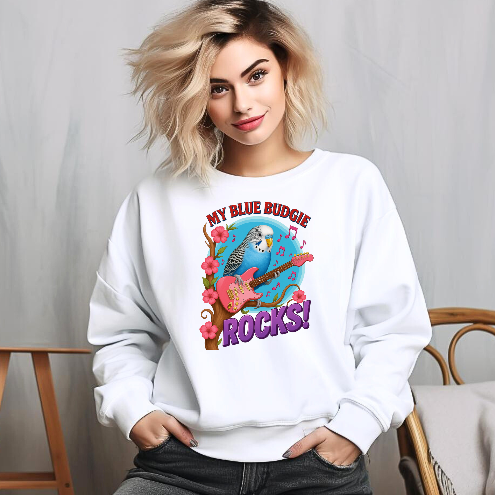 My Blue Budgie Rocks Sweatshirt