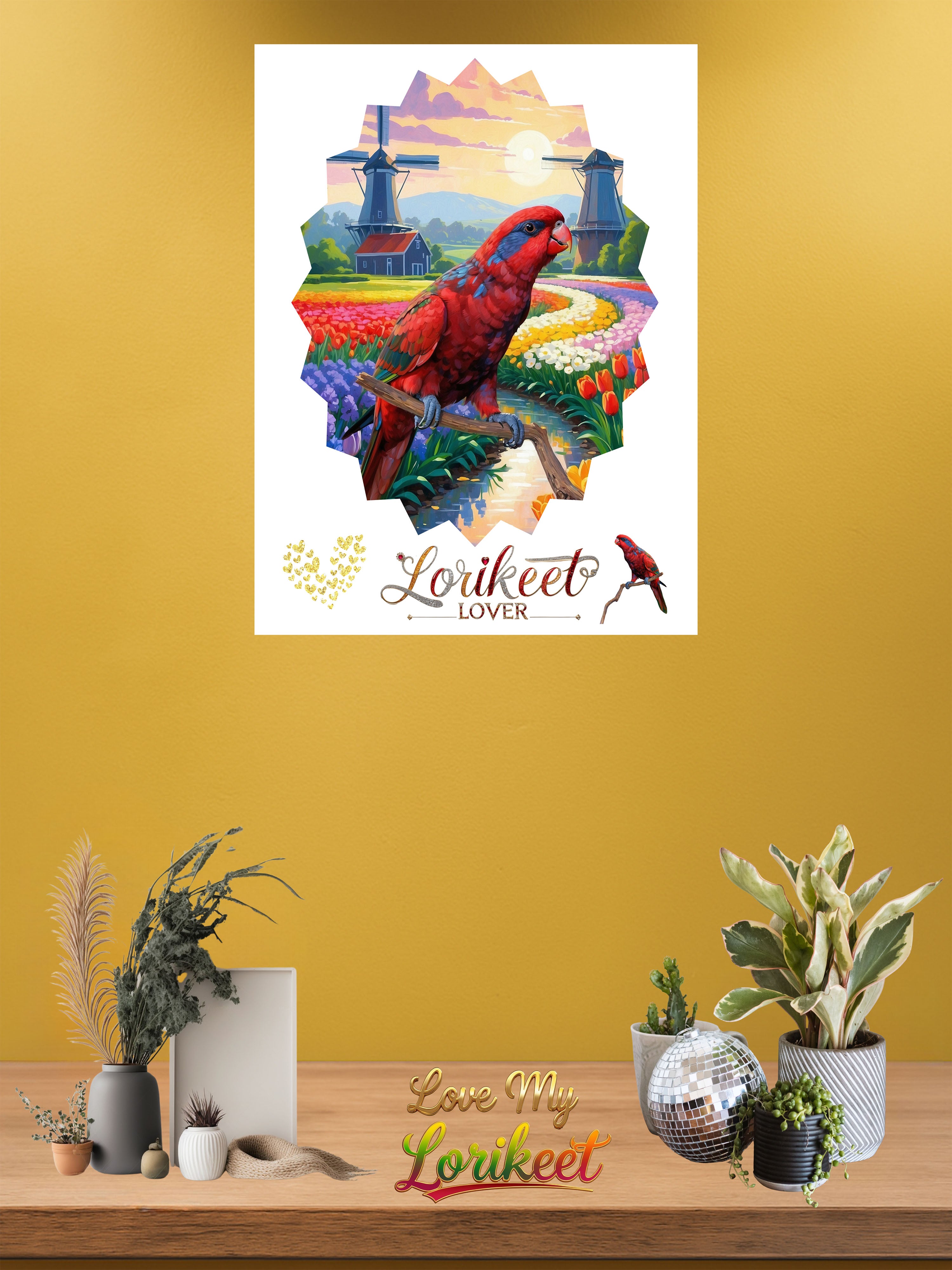 Lorikeet Lover Floral Scenic Wall-Hanging