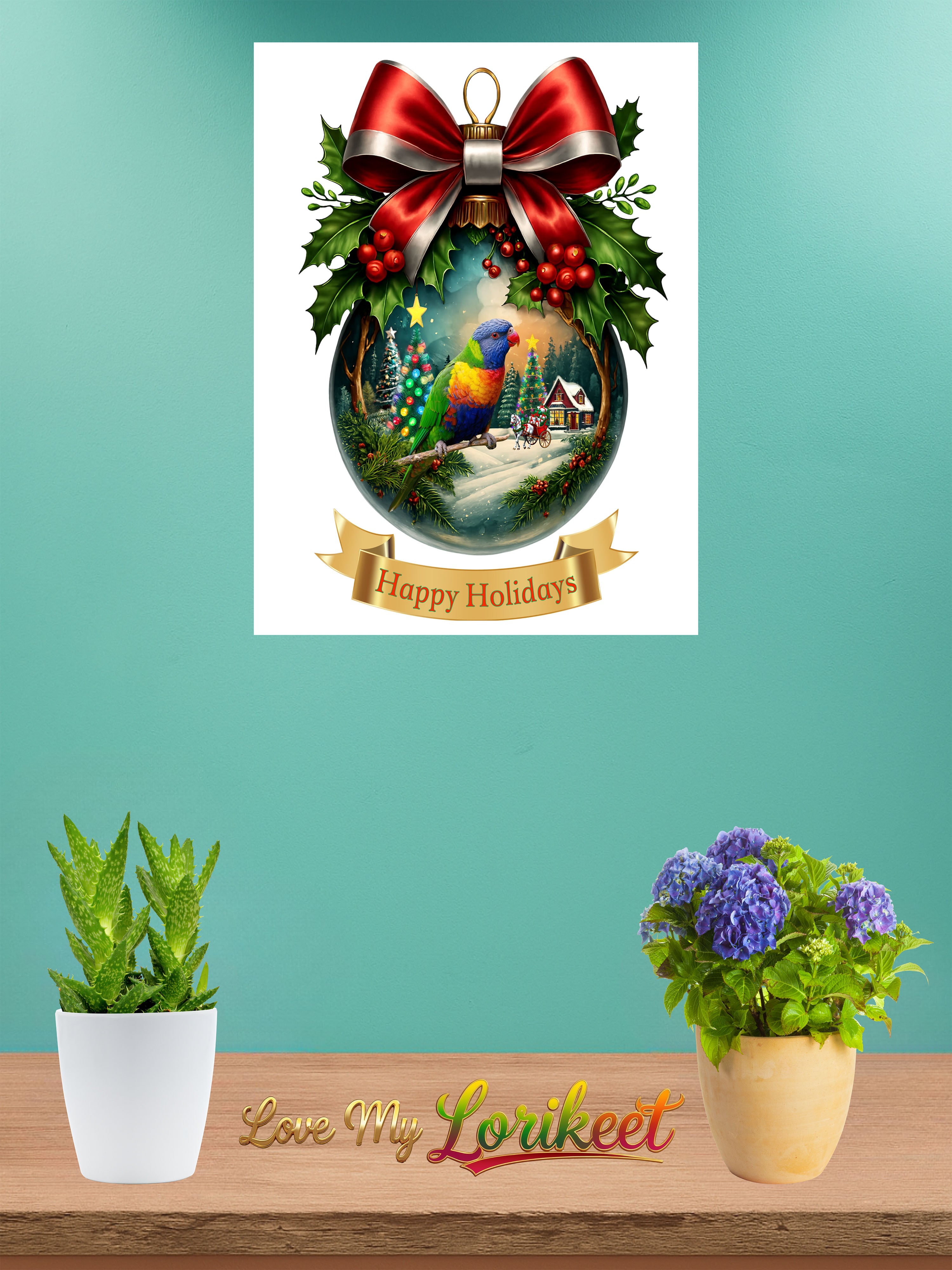 Happy Holidays Lorikeet Wall-Hanging