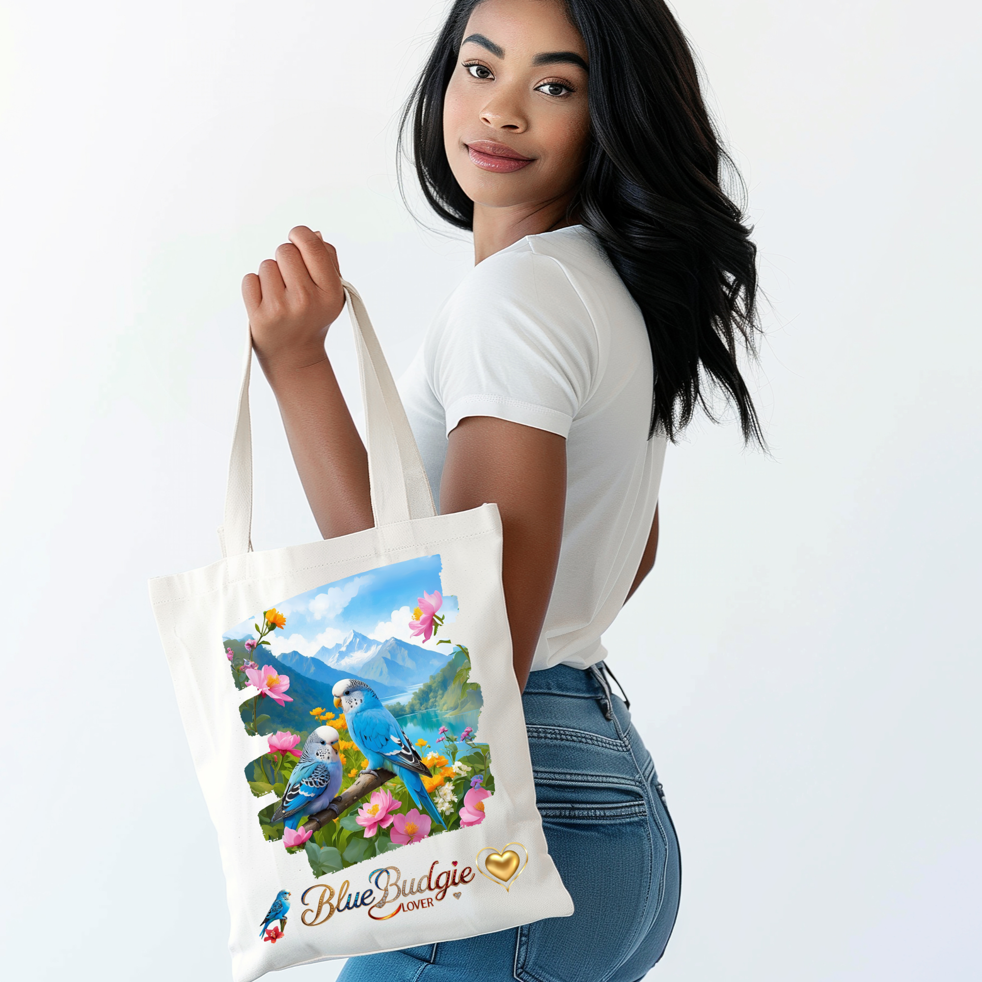 Blue Budgie Lover Nature Tote Bag