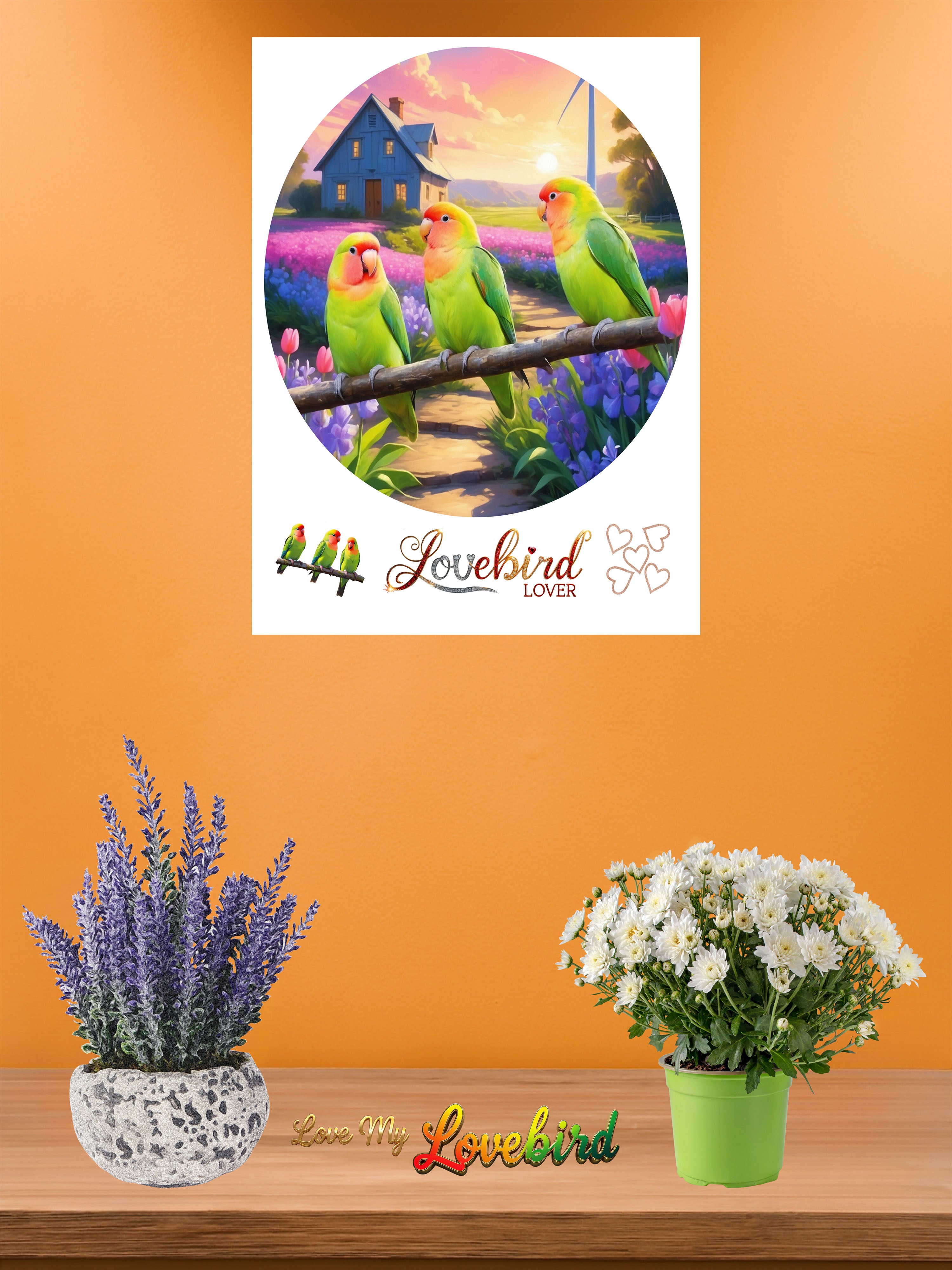 Lovebird Lover Nature Scenic Wall-Hanging