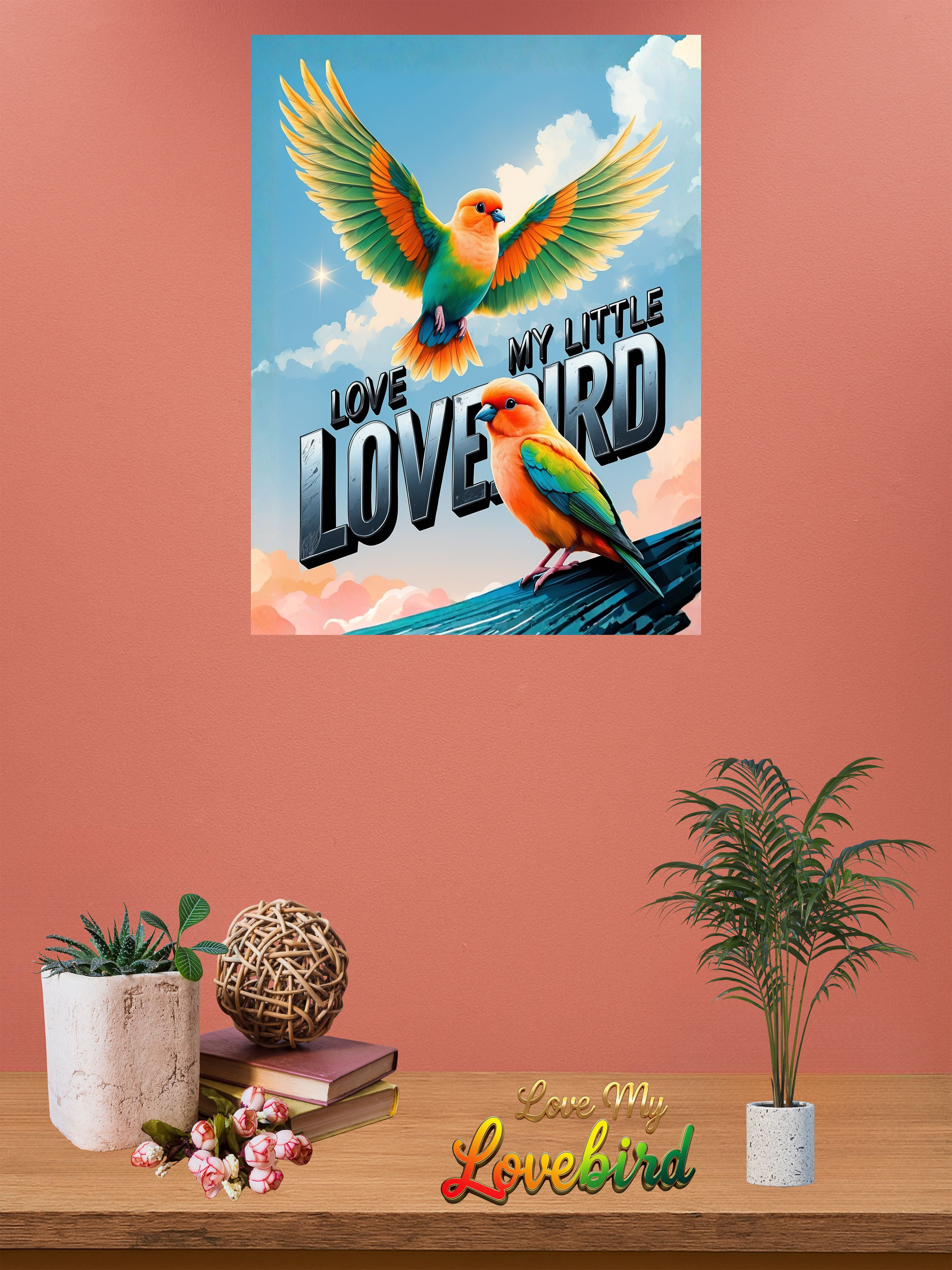 Lovebird wall hanging
