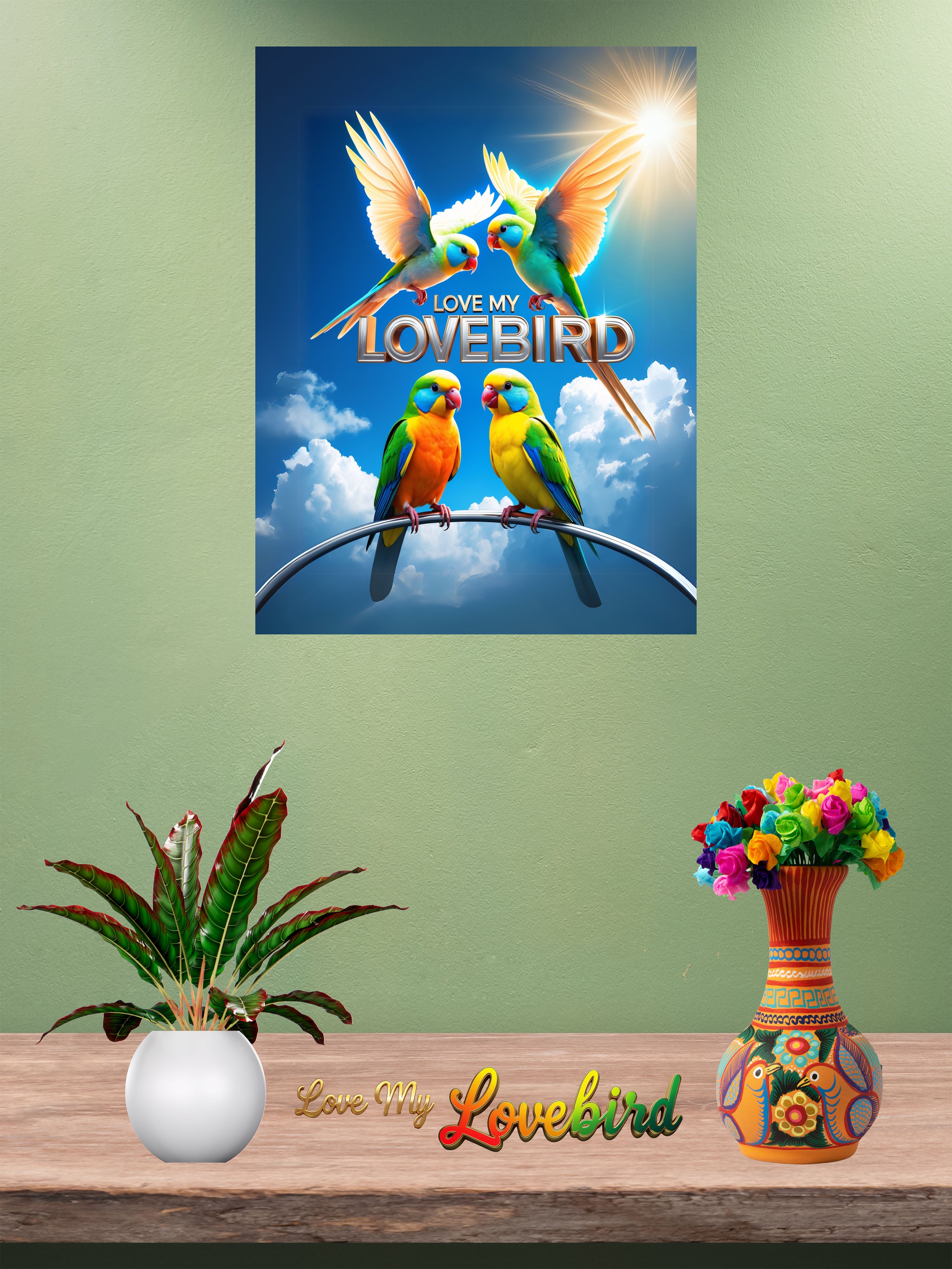 Love My Lovebird Flying Wall-Hanging