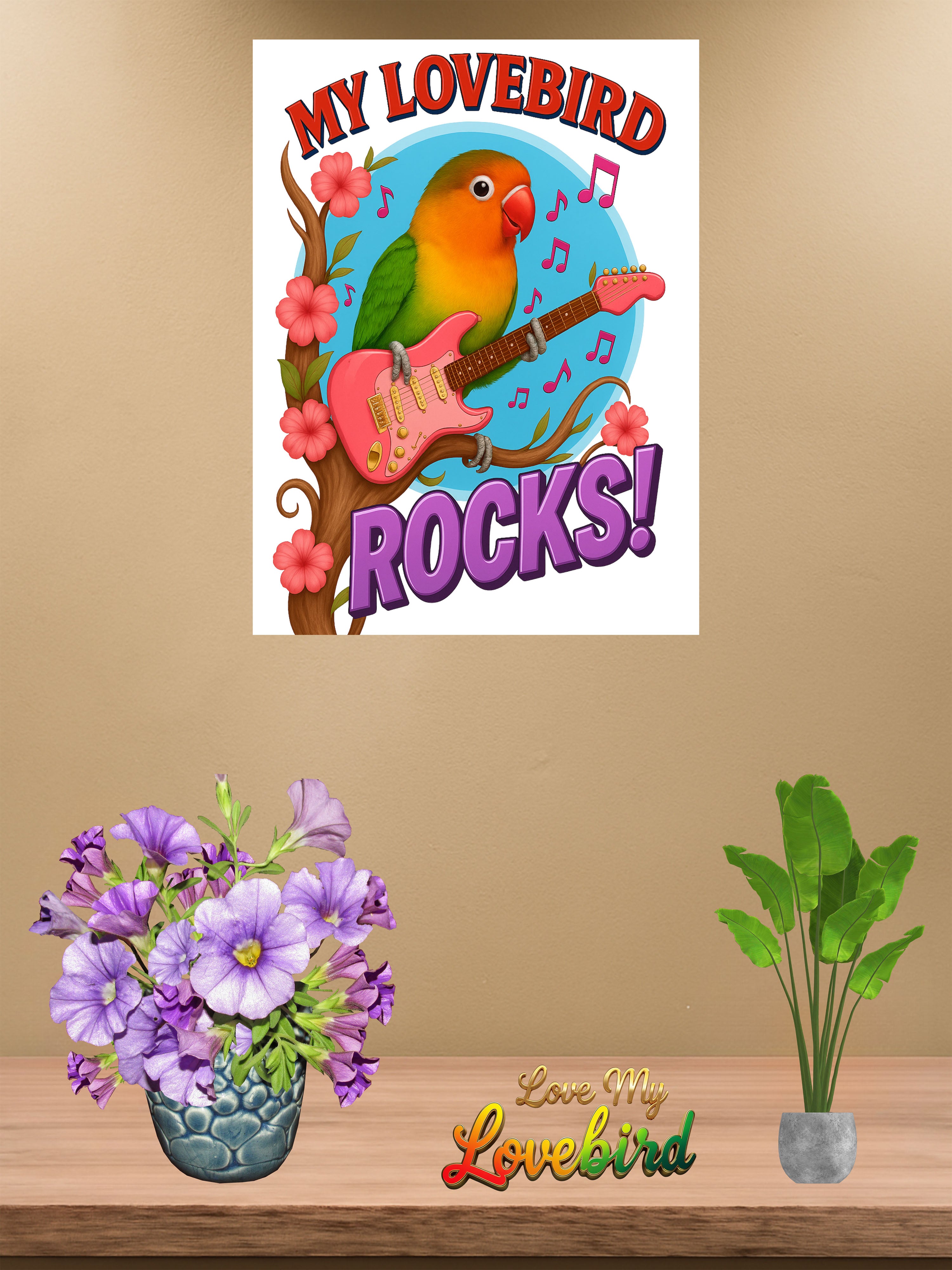 My Lovebird Rocks Music Wall-Hanging