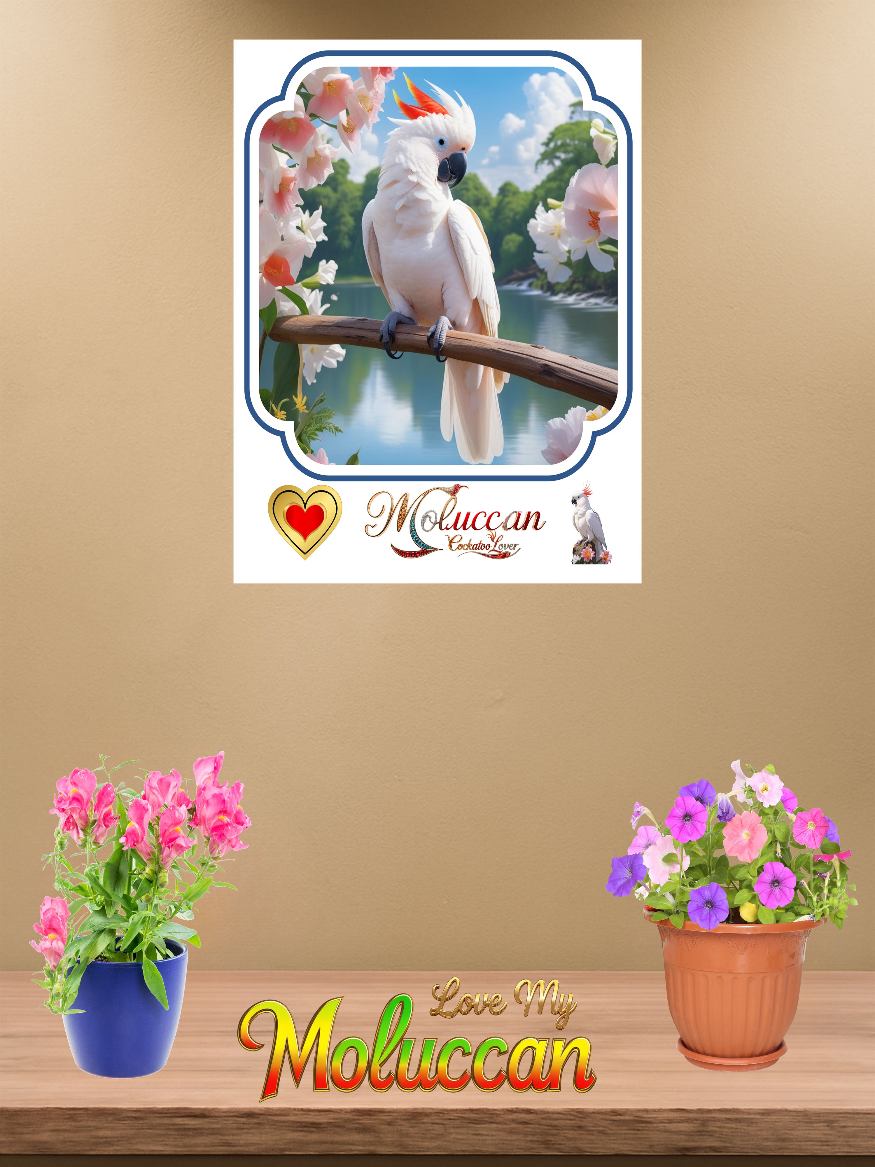 Moluccan Cockatoo Lover Lake Wall-Hanging