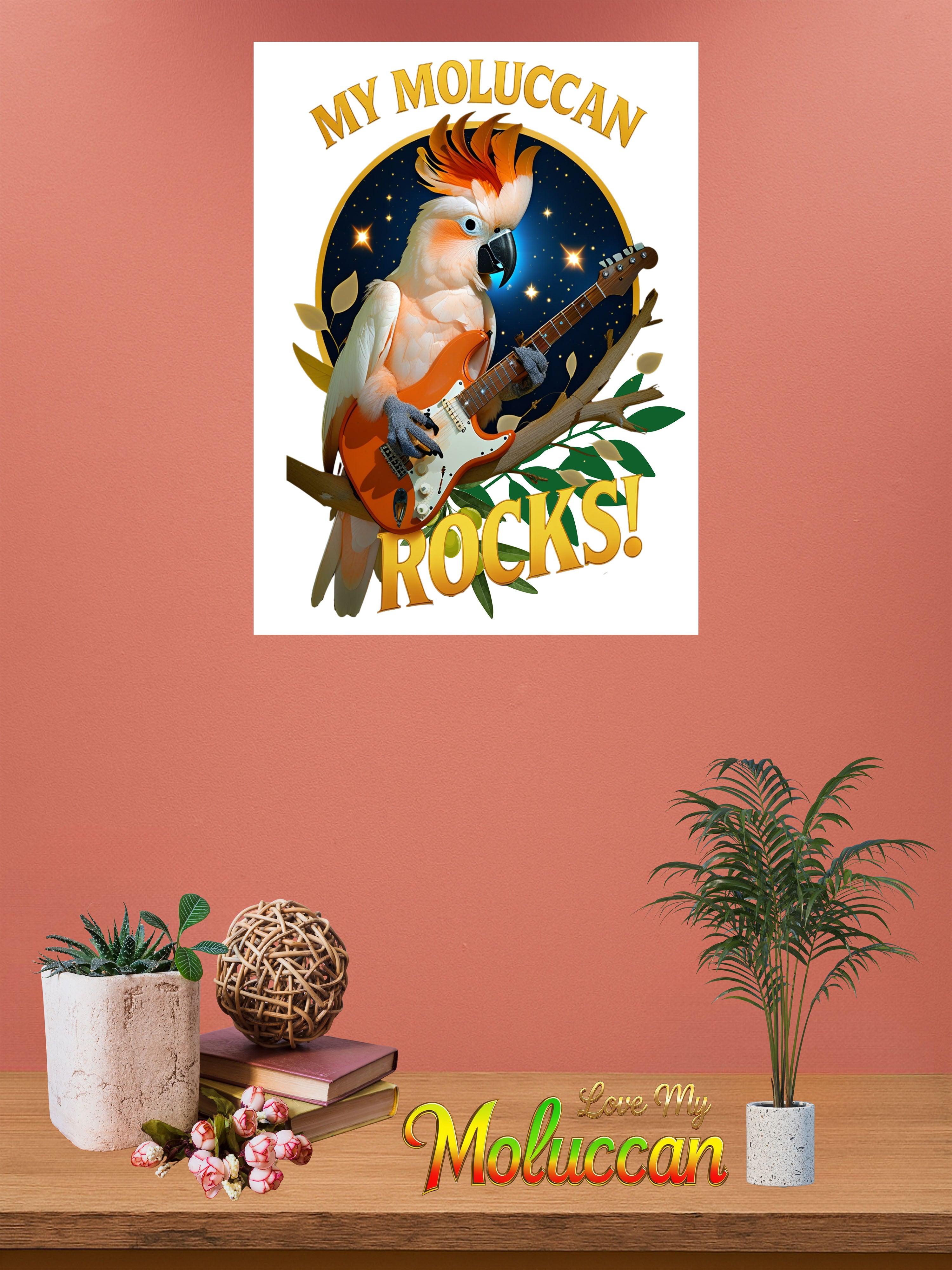 Moluccan cockatoo wall hanging