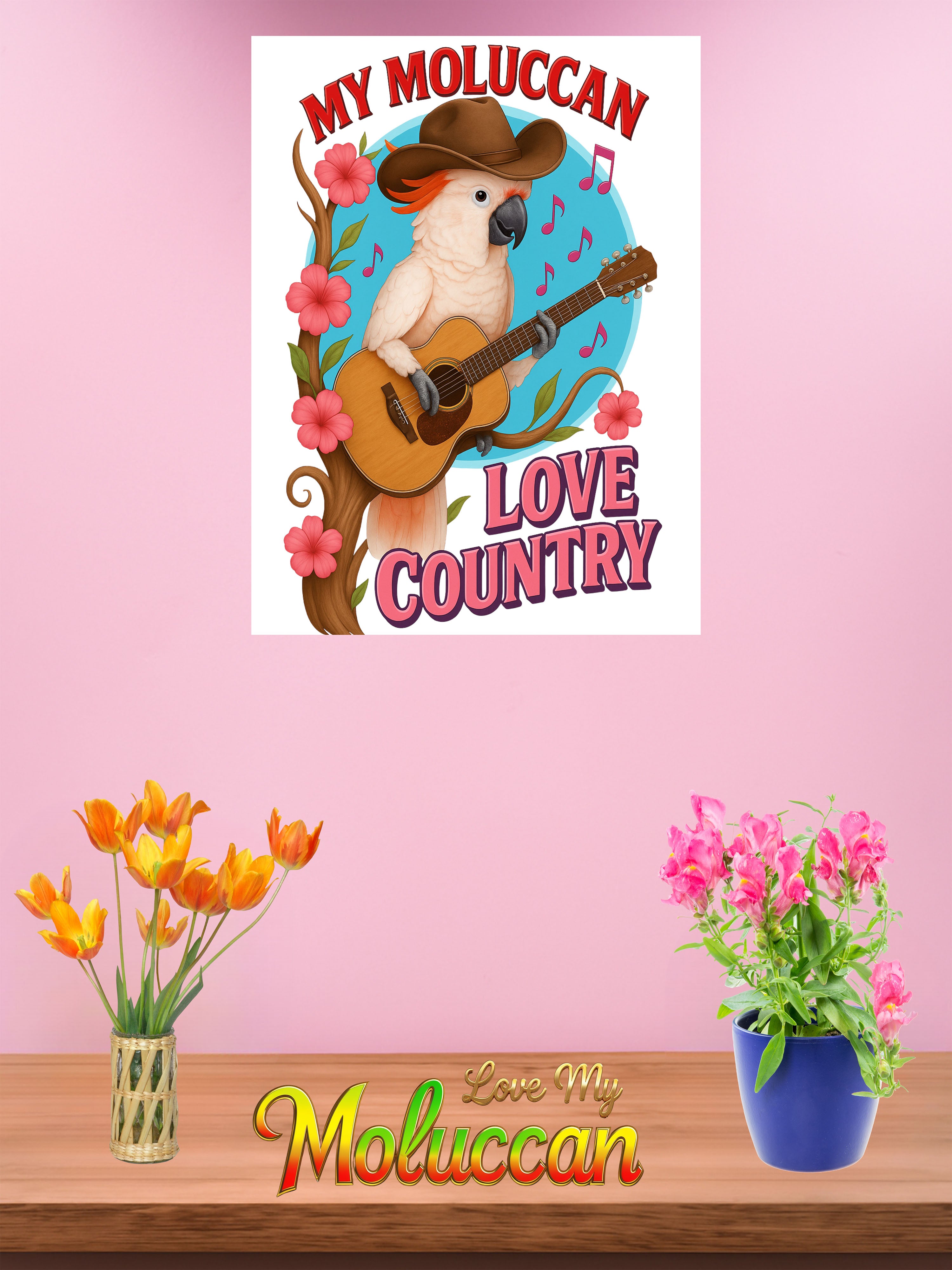 Moluccan Cockatoo Loves Country Wall-Hanging