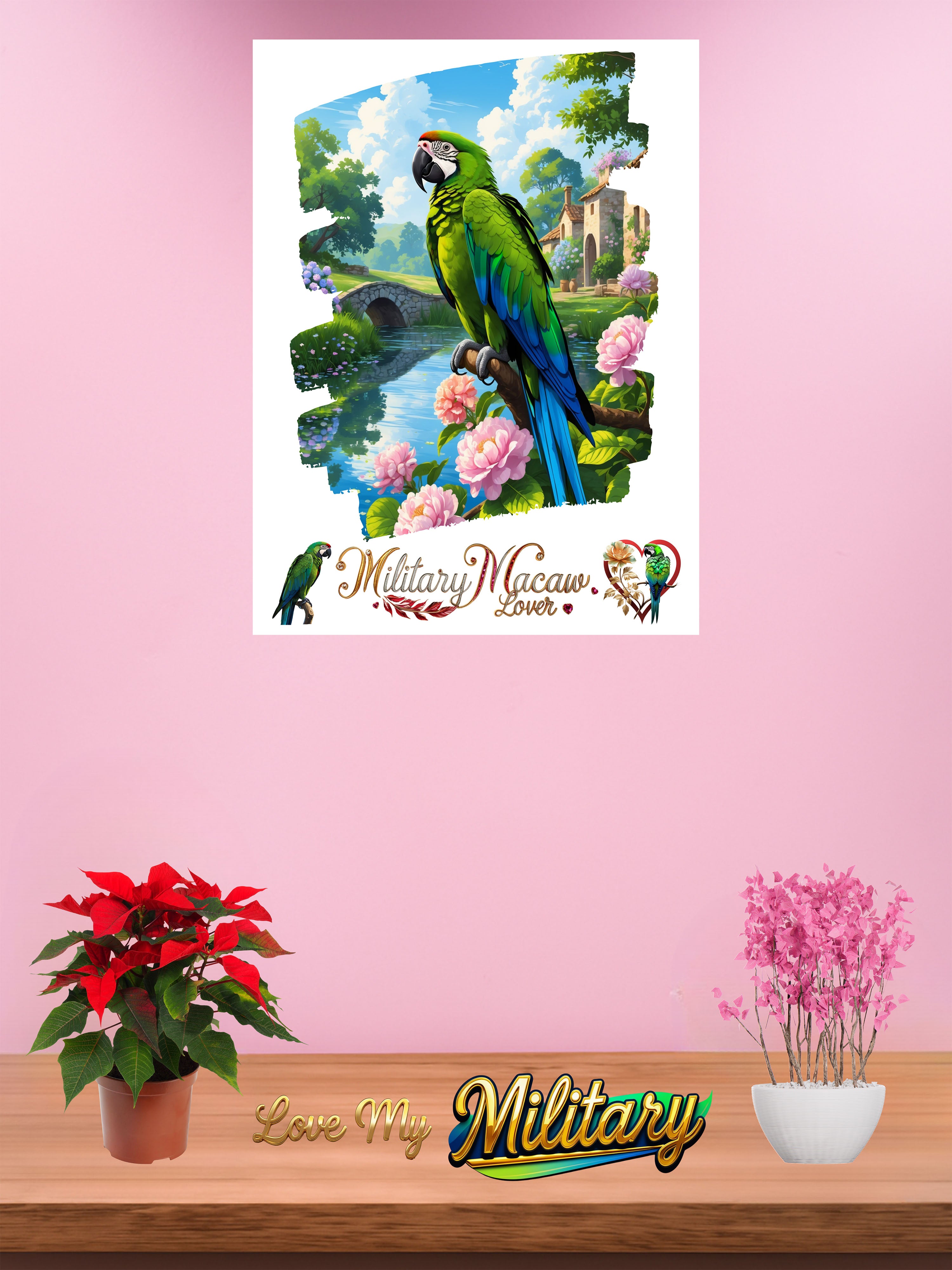Military Macaw Lover Wall-Hanging