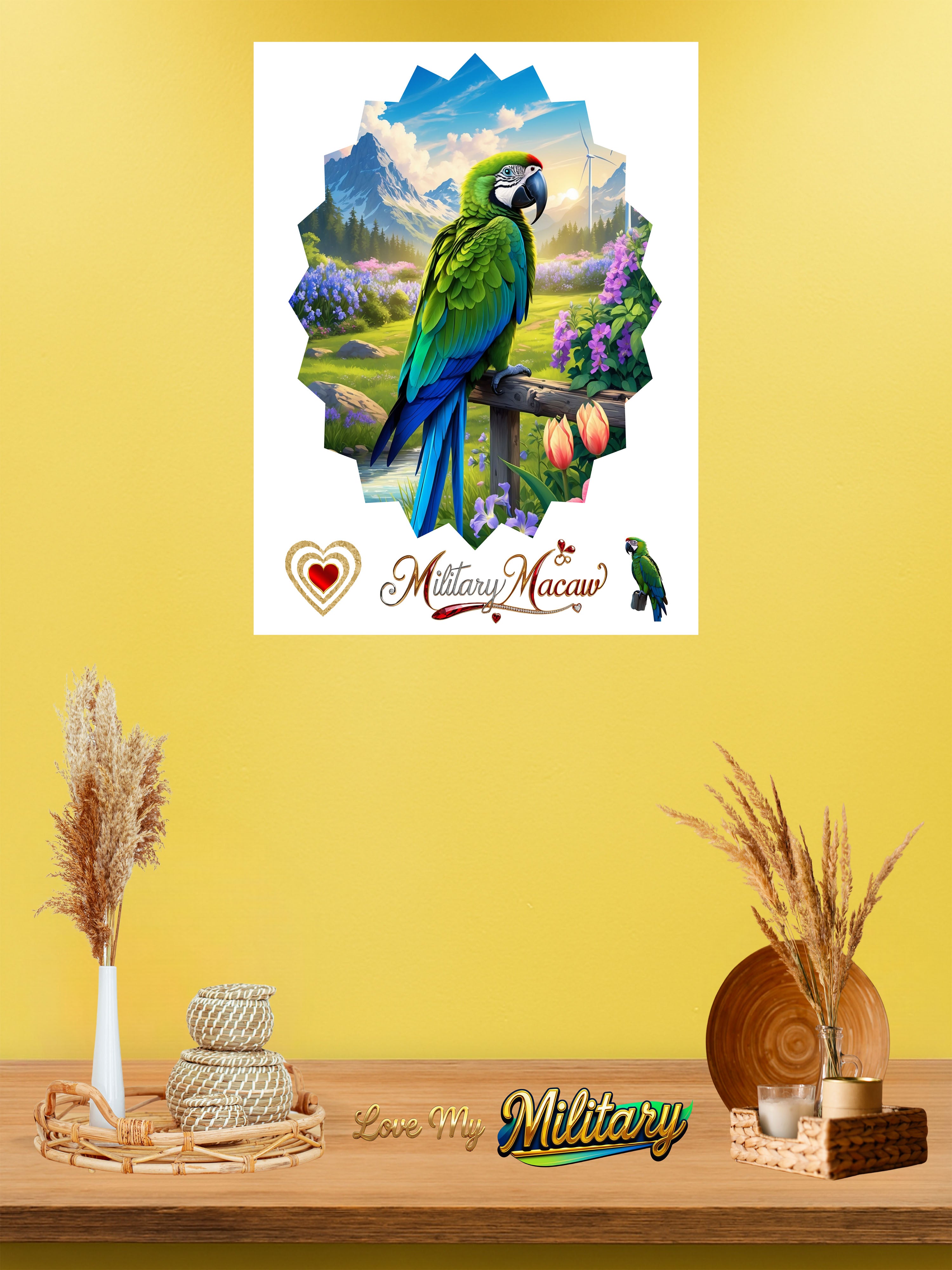 Military Macaw Nature Scenic Wall-Hanging