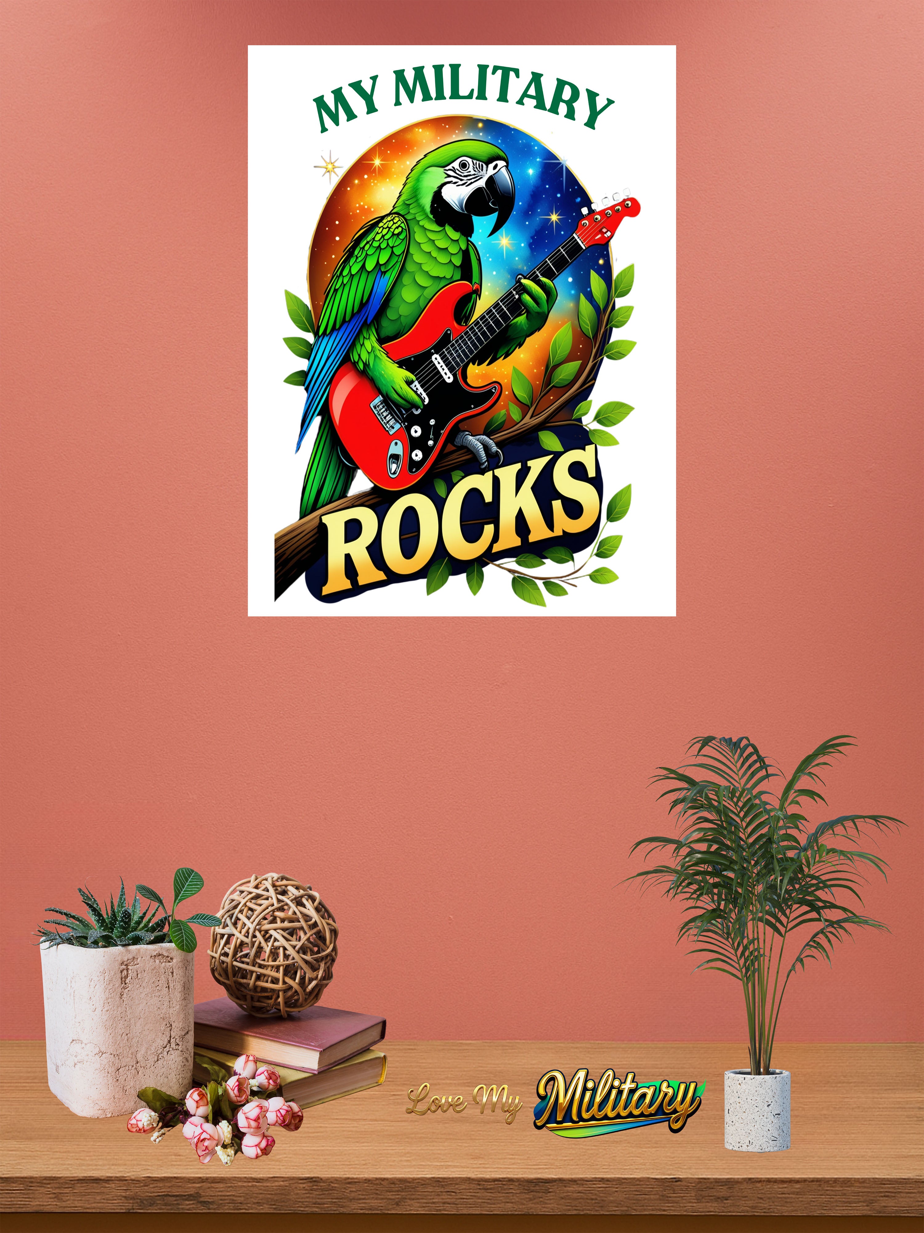 My Military Macaw Rocks Music Wall-Hanging