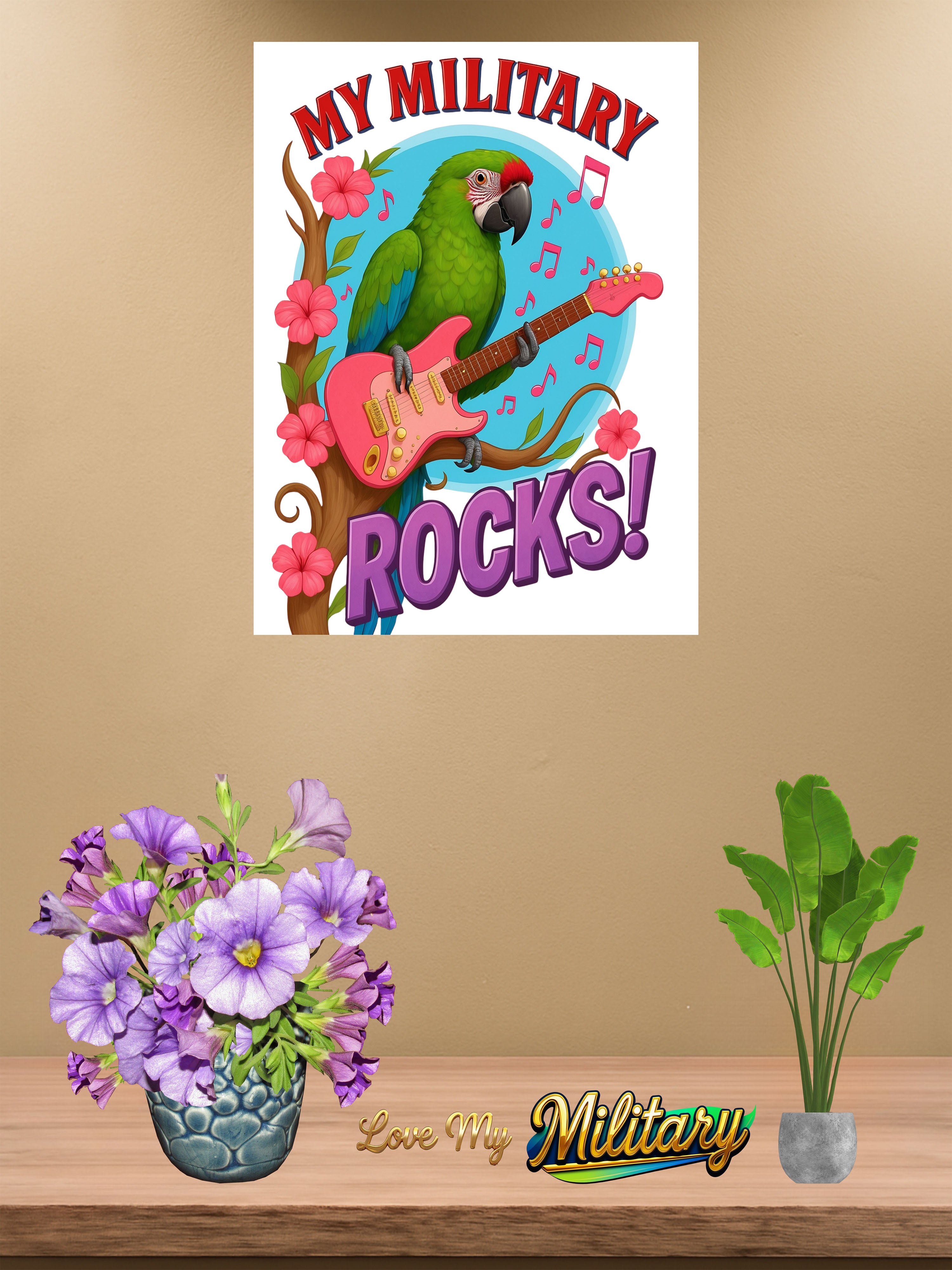 My Military Macaw Rocks Wall-Hanging