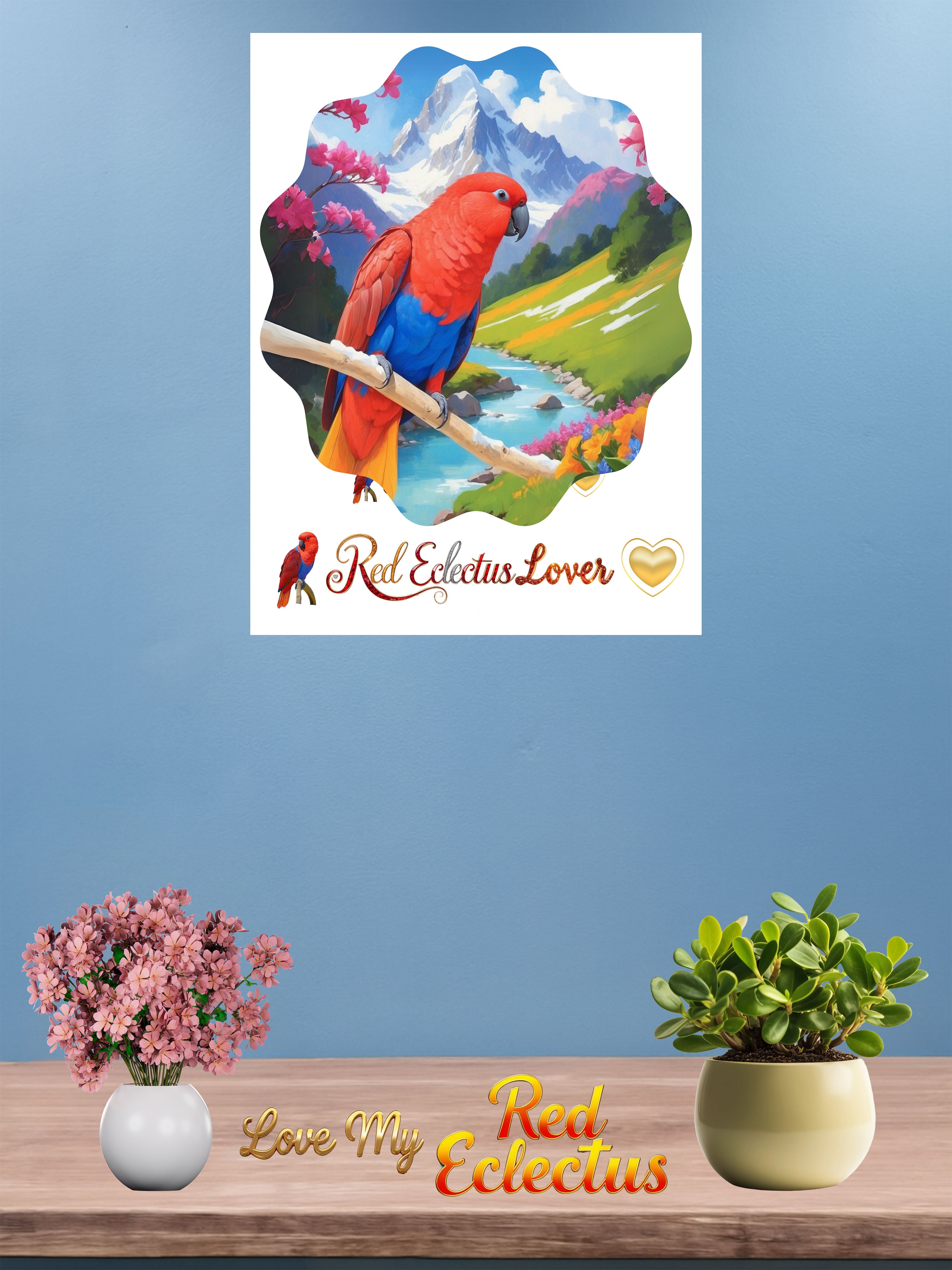 Red Eclectus Lover Nature Wall-Hanging