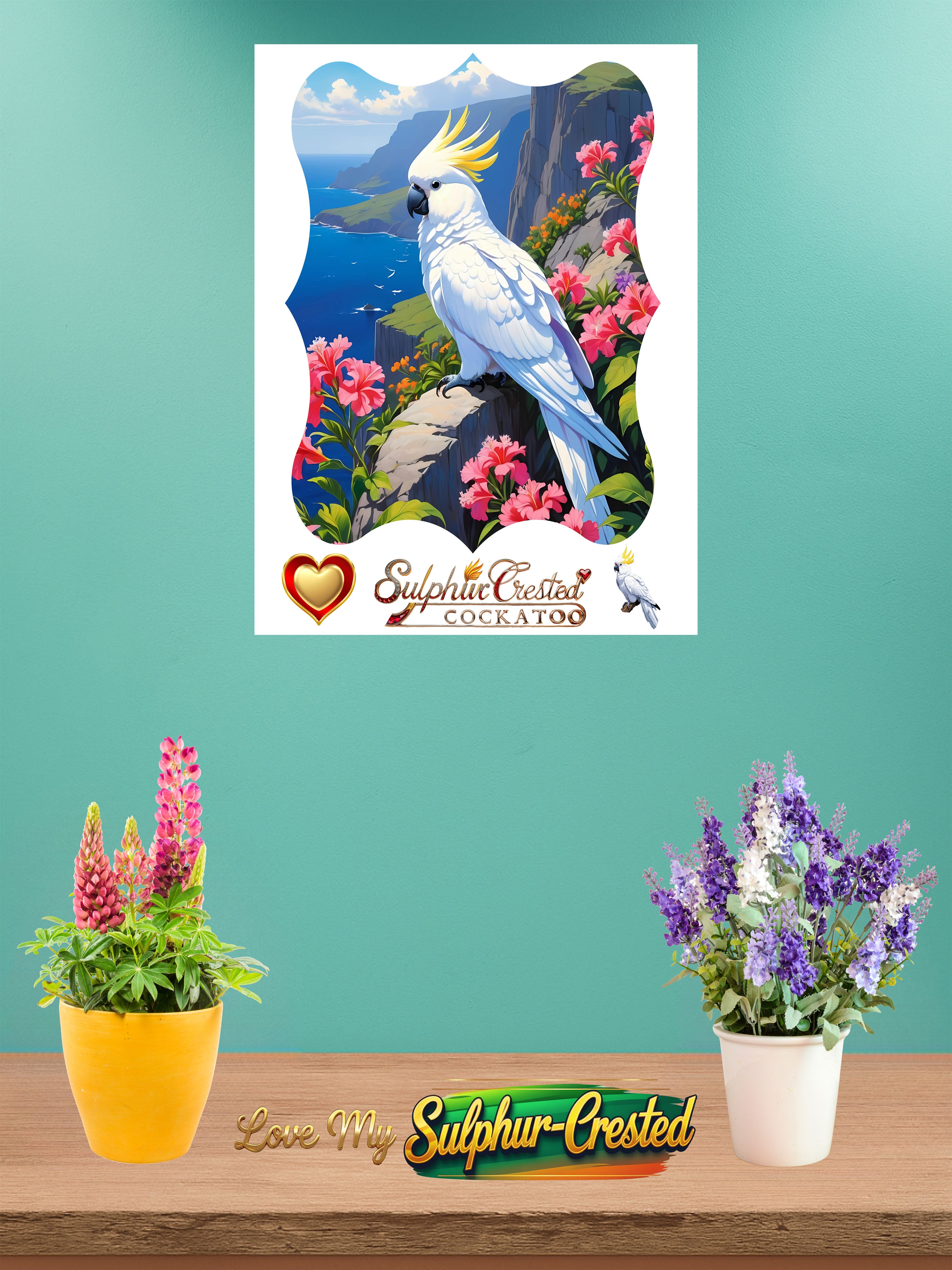 Sulphur Crested Cockatoo Lover Floral Wall-Hanging