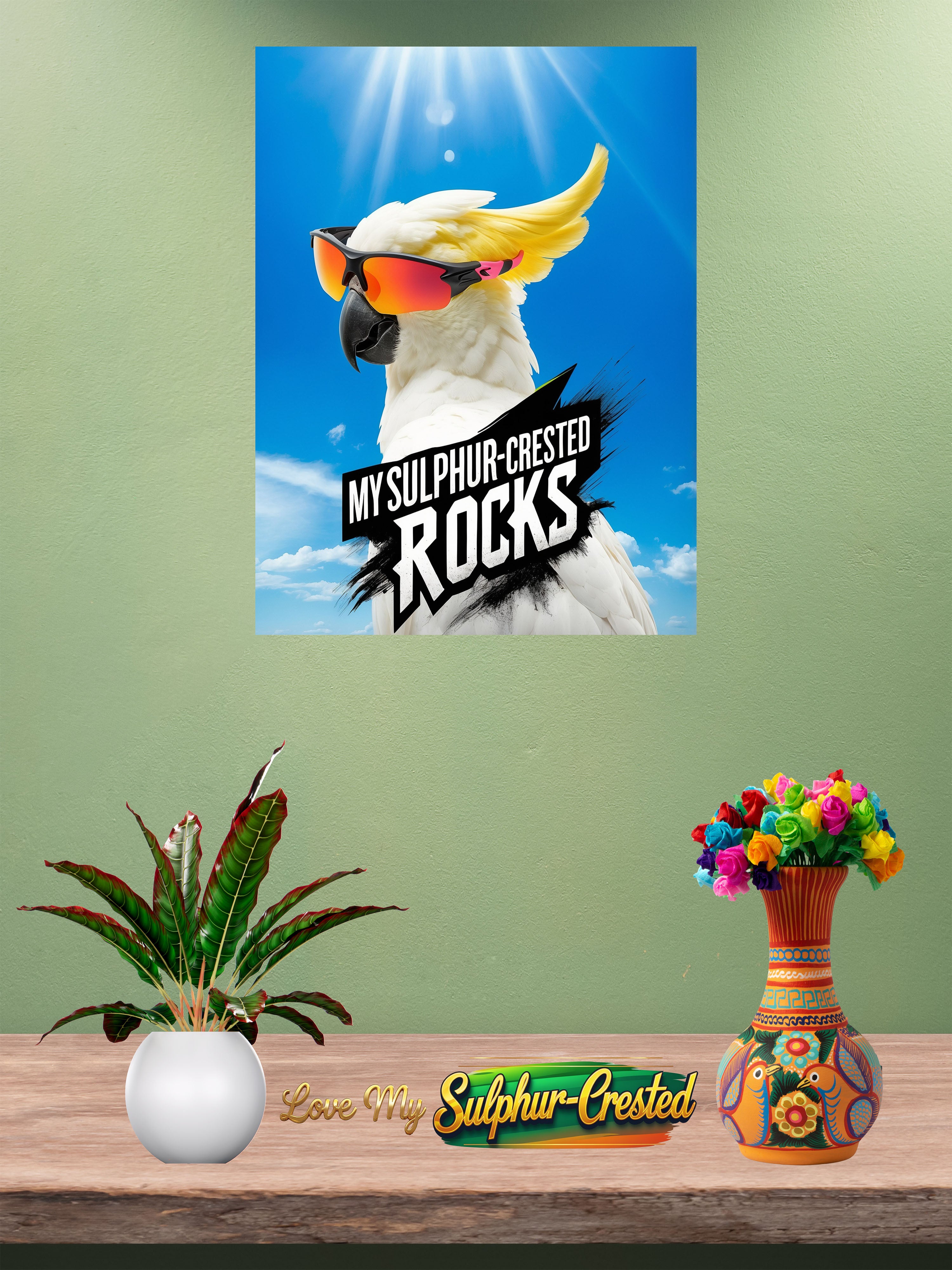 Sulphur Crested Cockatoo Rocks Wall-Hanging