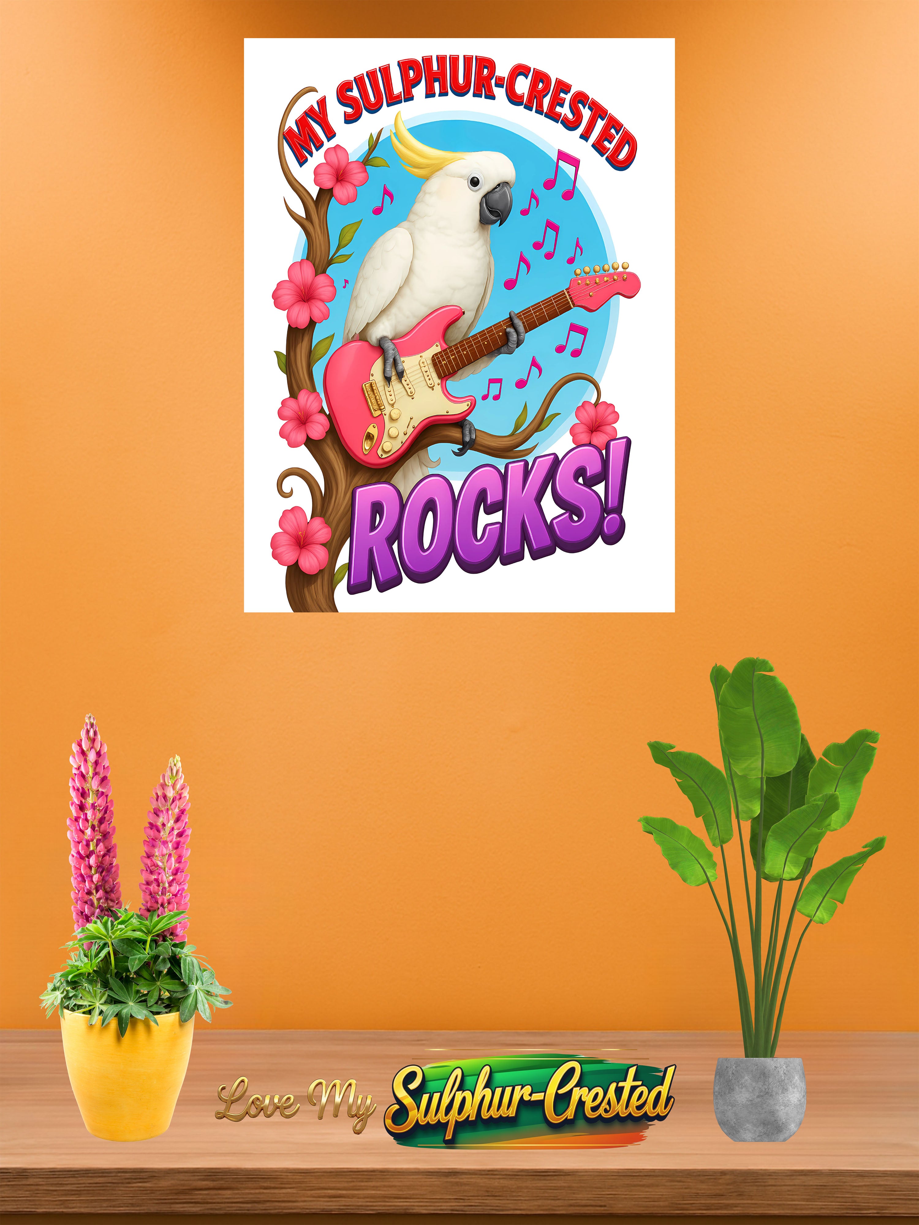 Sulphur Crested Cockatoo Rocks Wall-Hanging